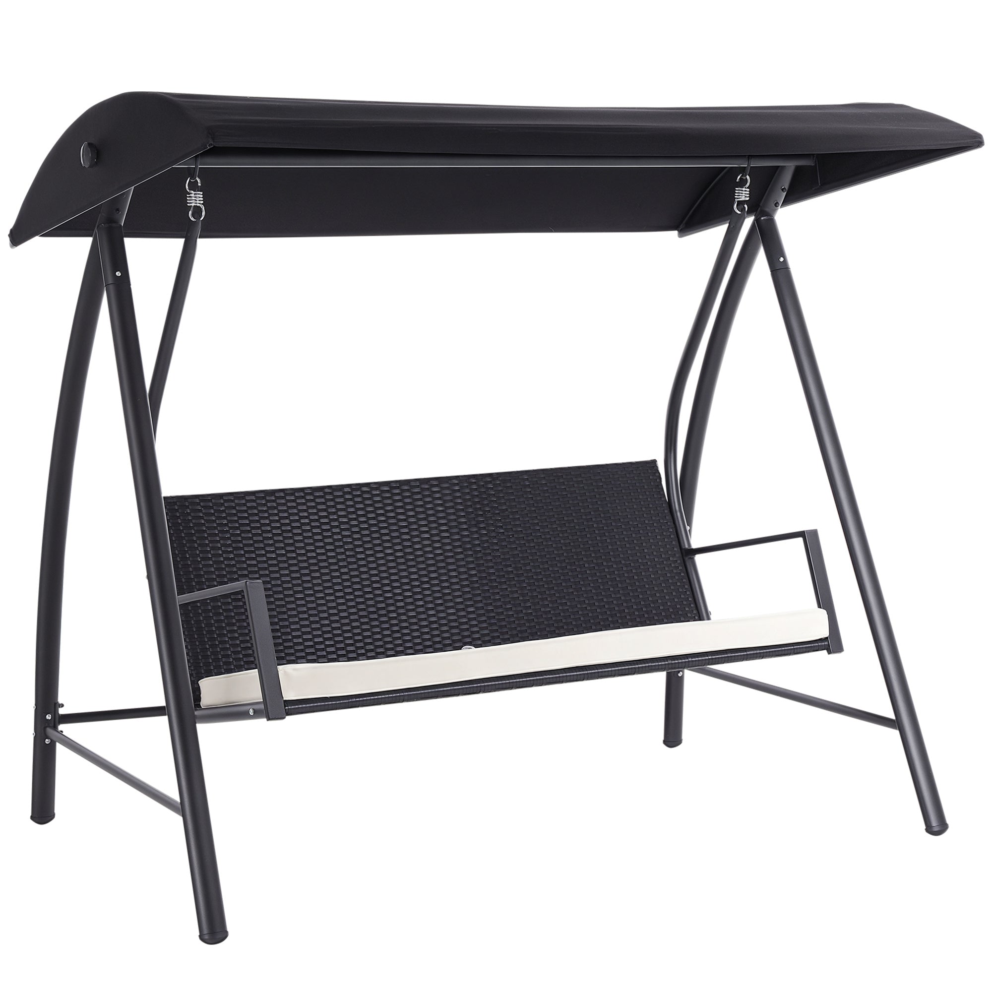 Baloiço de Jardim Vime PE Preto 198x124x179cm