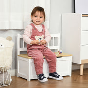 Baú de Brinquedos para Crianças 60x30x50cm Branco - Banco de Armazenamento Infantil