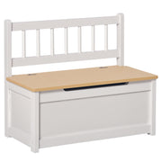 Baú de Brinquedos para Crianças 60x30x50cm Branco - Banco de Armazenamento Infantil