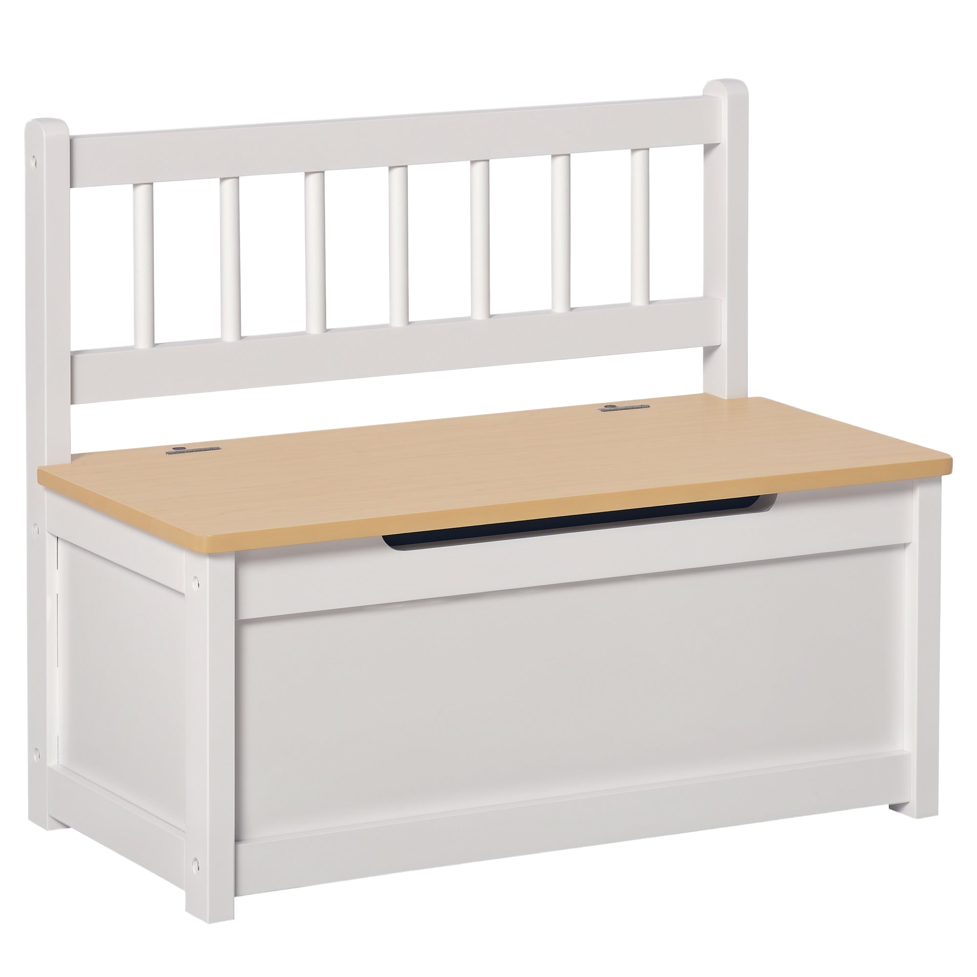 Baú de Brinquedos para Crianças 60x30x50cm Branco - Banco de Armazenamento Infantil