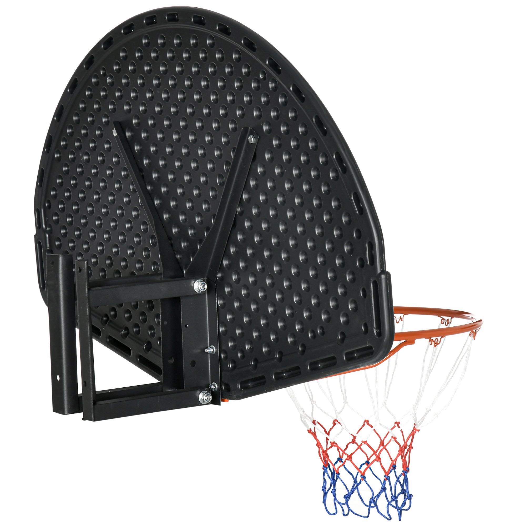 Tabela de Basquetebol de Parede – 110x90x70 cm – Cor Preto – Aço e PE