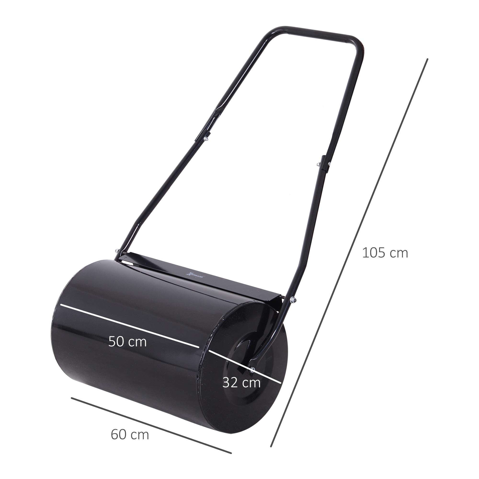 Rodillo de Jardín de Acero Φ32x50cm - Preto