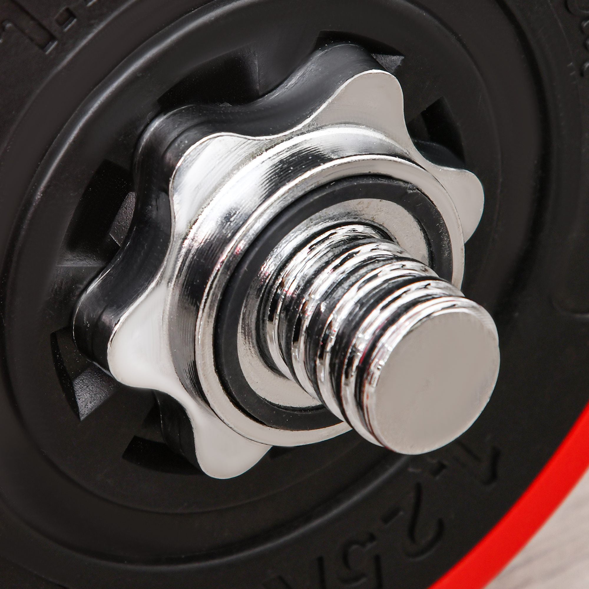 Conjunto de Halteres Ajustáveis 30kg Ø21.5x3.8cm Preto e Vermelho