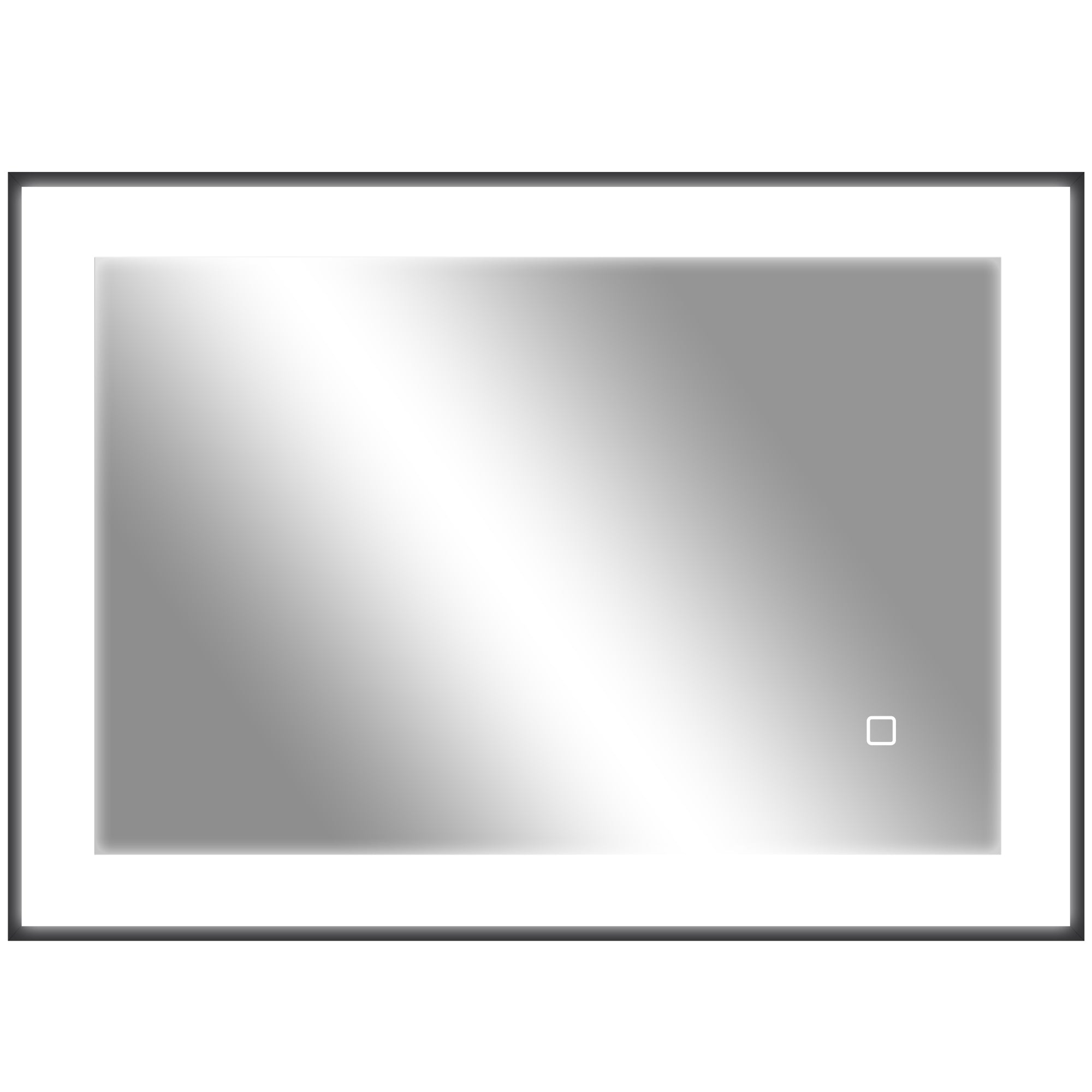 Espelho Casa de Banho LED 70x50 cm Preto