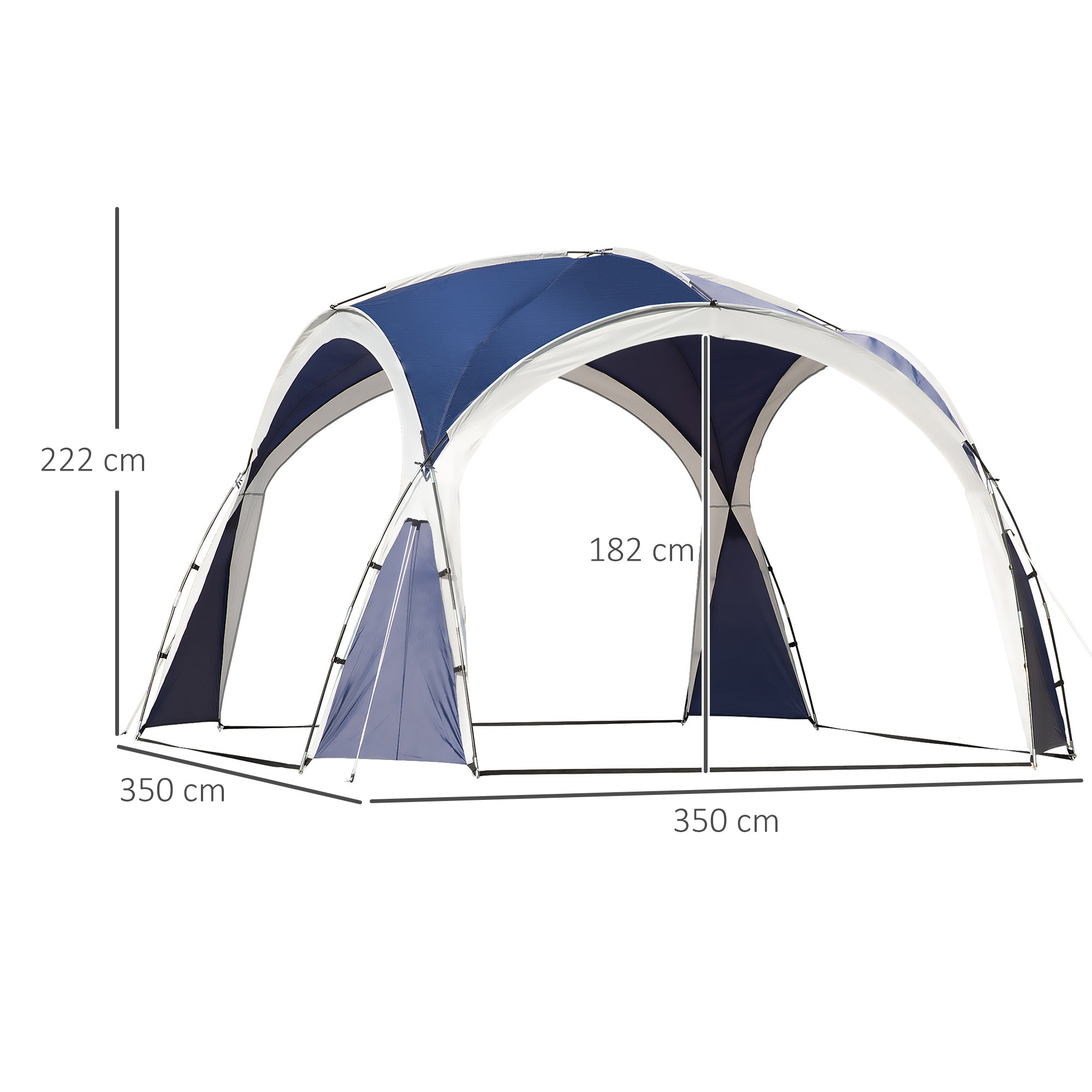 Tenda de Campismo 3,5x3,5 m Azul e Cinza Claro