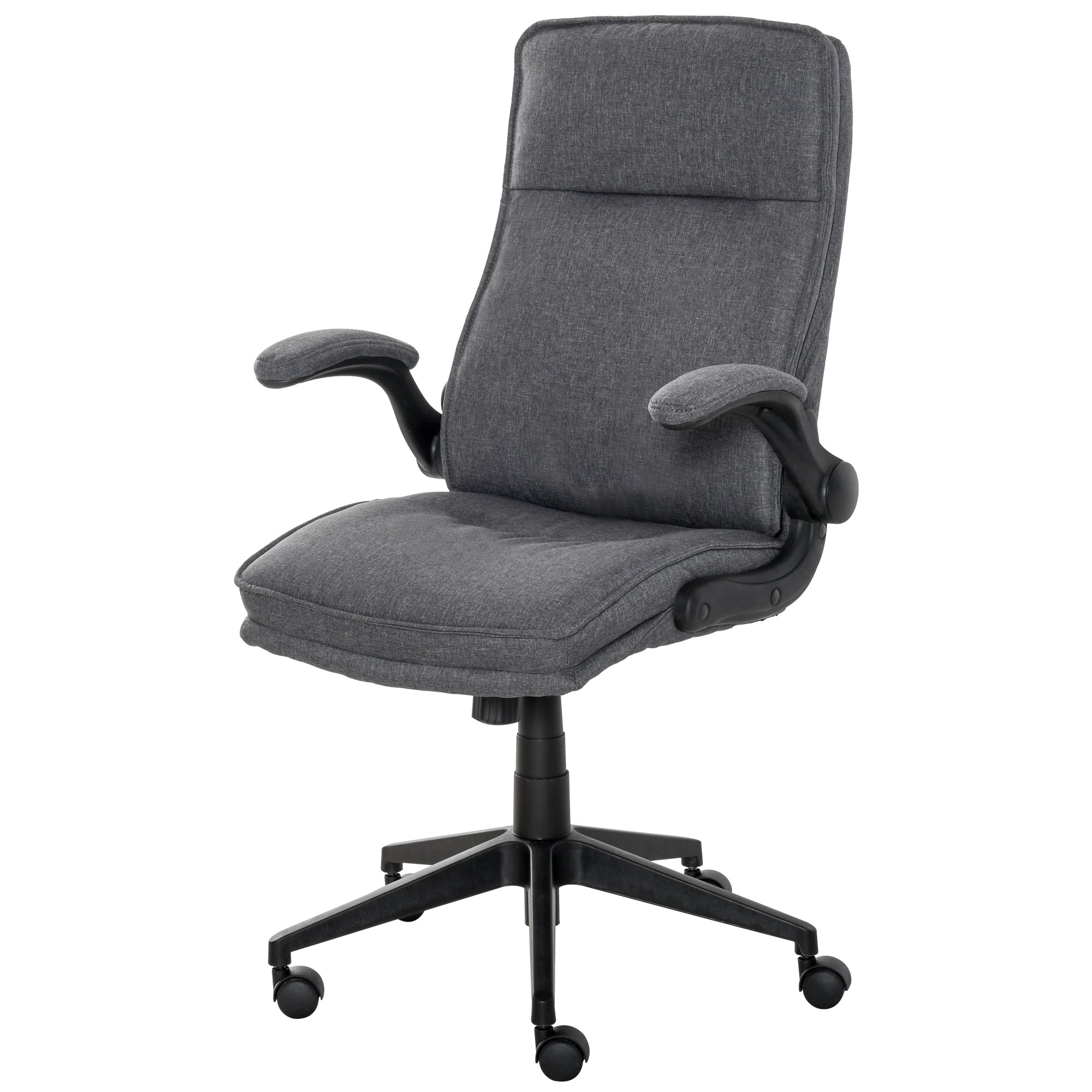 Cadeira de Escritório Ergonômica 360° Giratória Cinza 67x70x108-118 cm