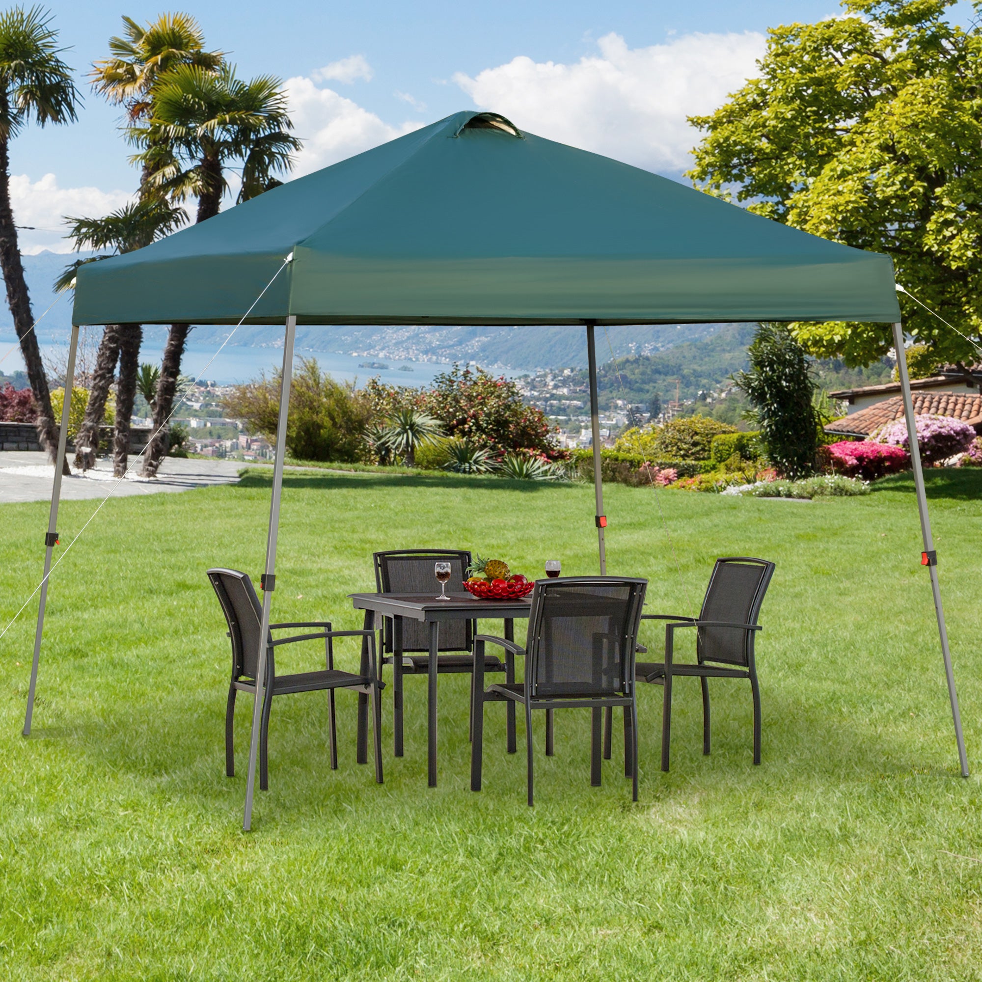 Tenda Dobrável Verde 300x300x245cm com Bolsa de Transporte