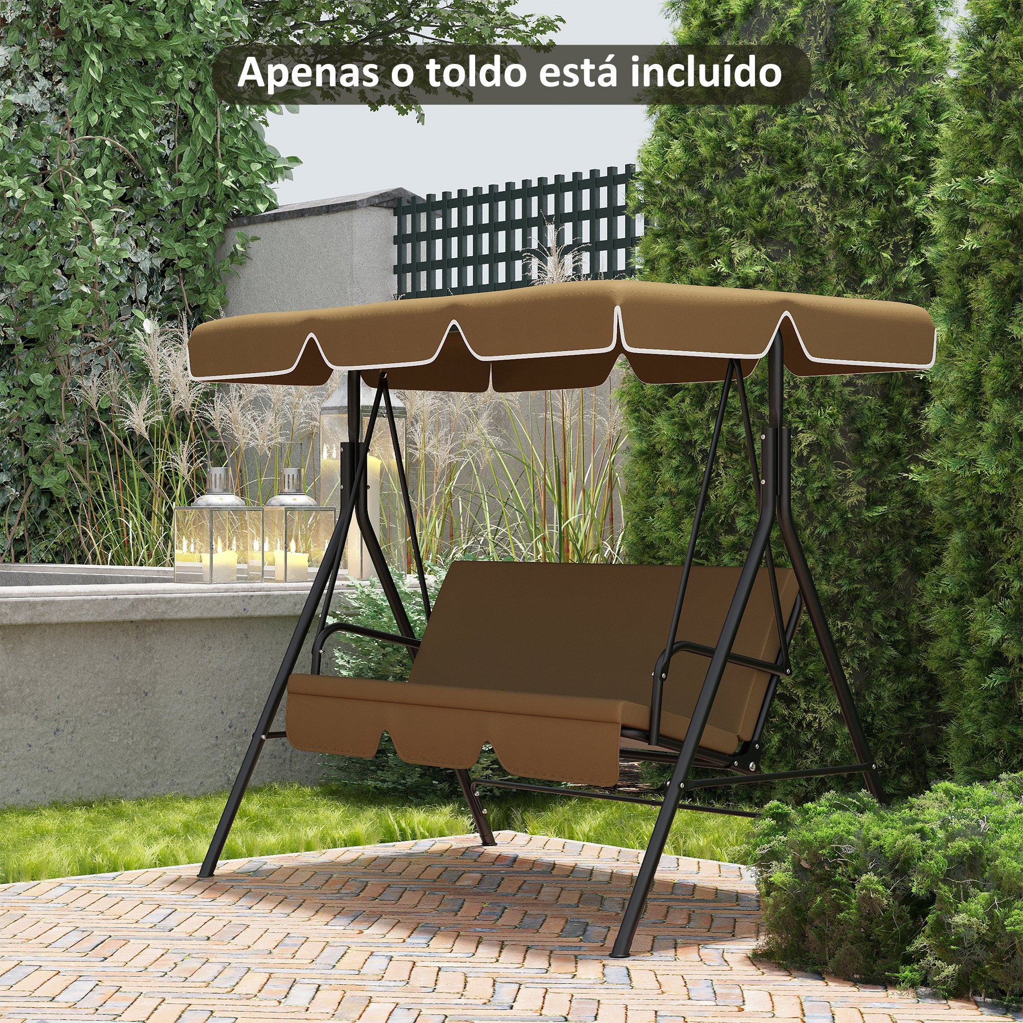 Toldo de Substituição Marrom Escuro 192x144 cm - Proteção UV50+
