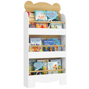Estante Infantil de 3 Níveis 55x15x110 cm Madeira e Branco
