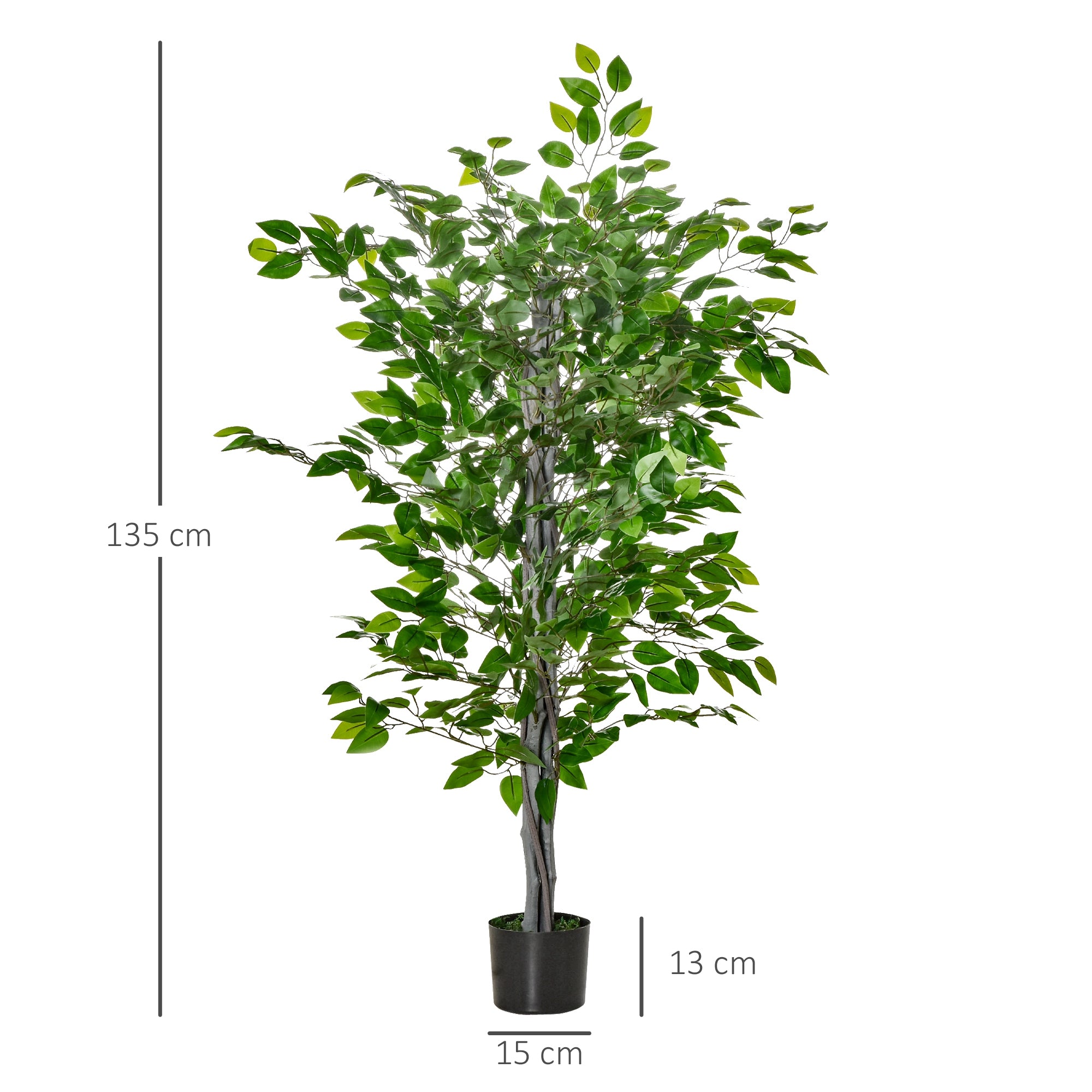 Planta Artificial Ficus – 135 cm – Verde – Plástico