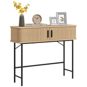 Mesa Consola Vintage Entrada 100x30x80 cm Carvalho e Preto