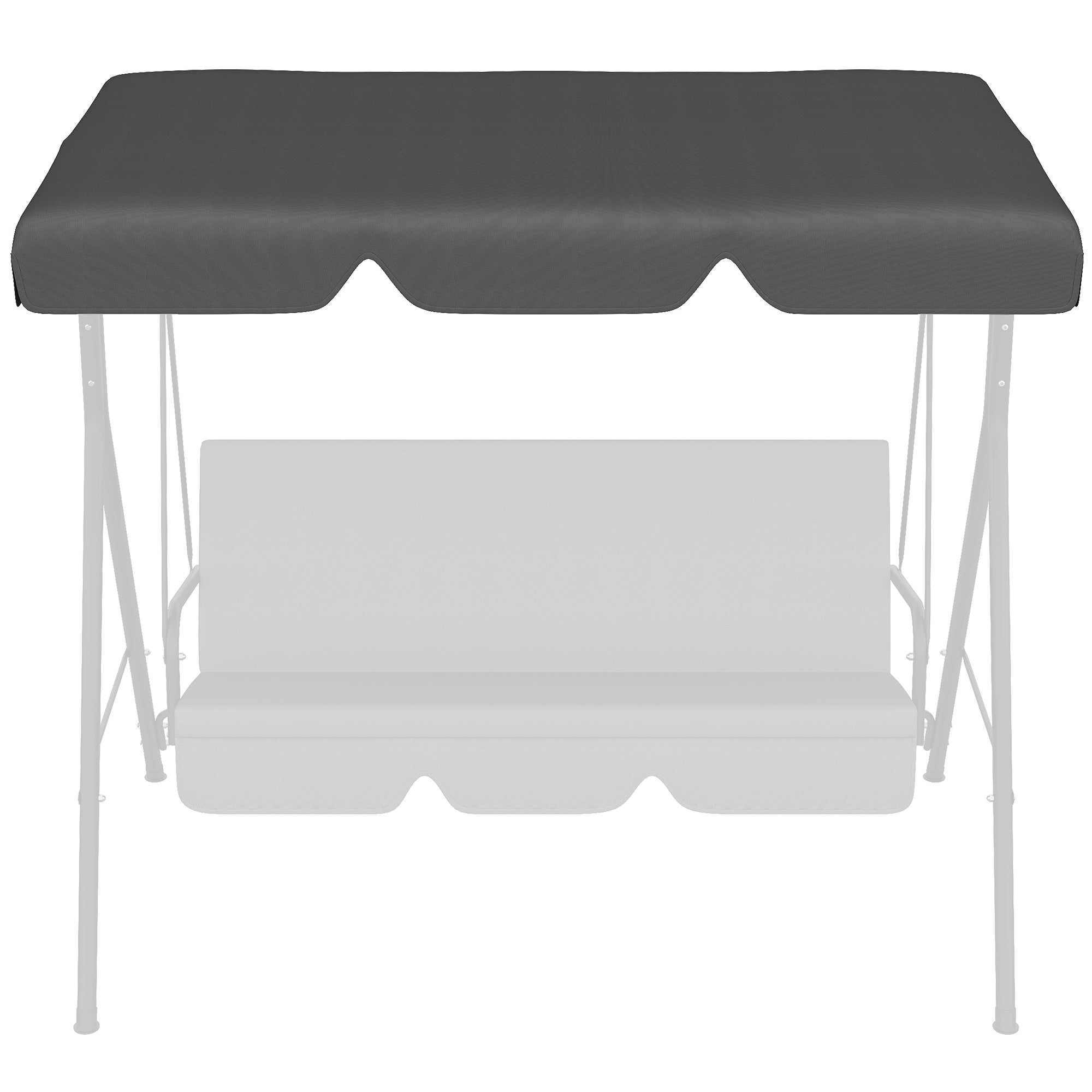 Toldo de Substituição para Baloiços de 3 Lugares 156x117x15 cm - Cinzento