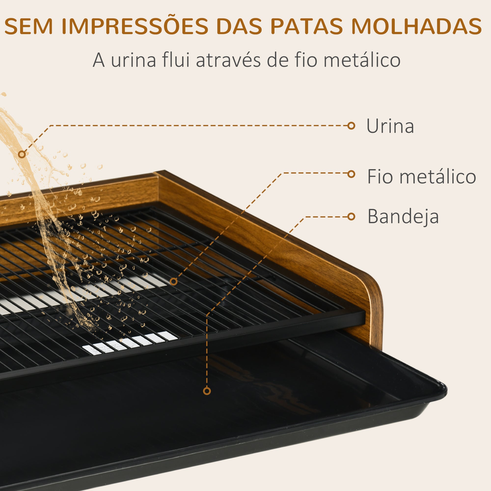 Sanita para Cães Médios e Pequenos 62x45,5x11cm Marrom Escuro e Preto