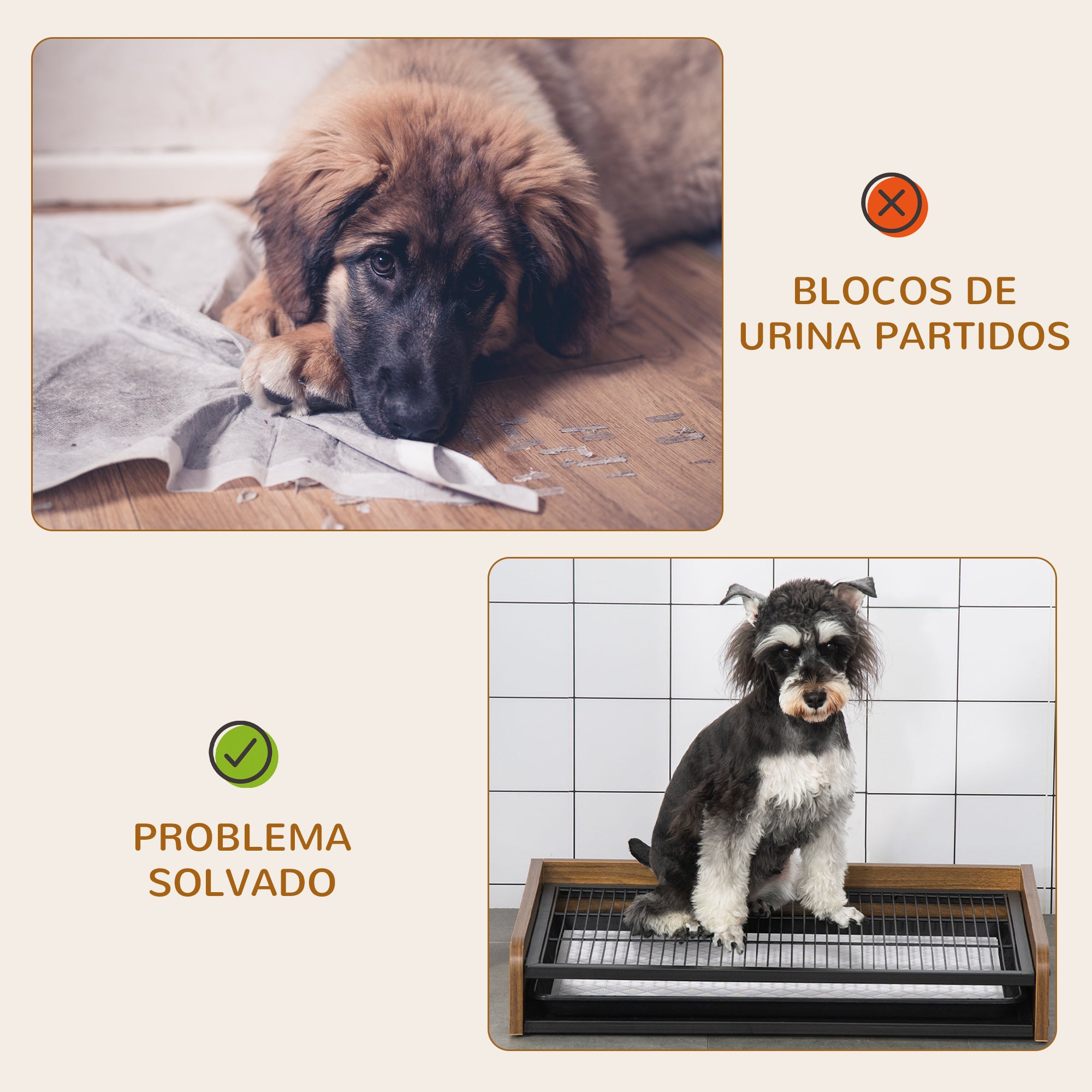 Sanita para Cães Médios e Pequenos 62x45,5x11cm Marrom Escuro e Preto