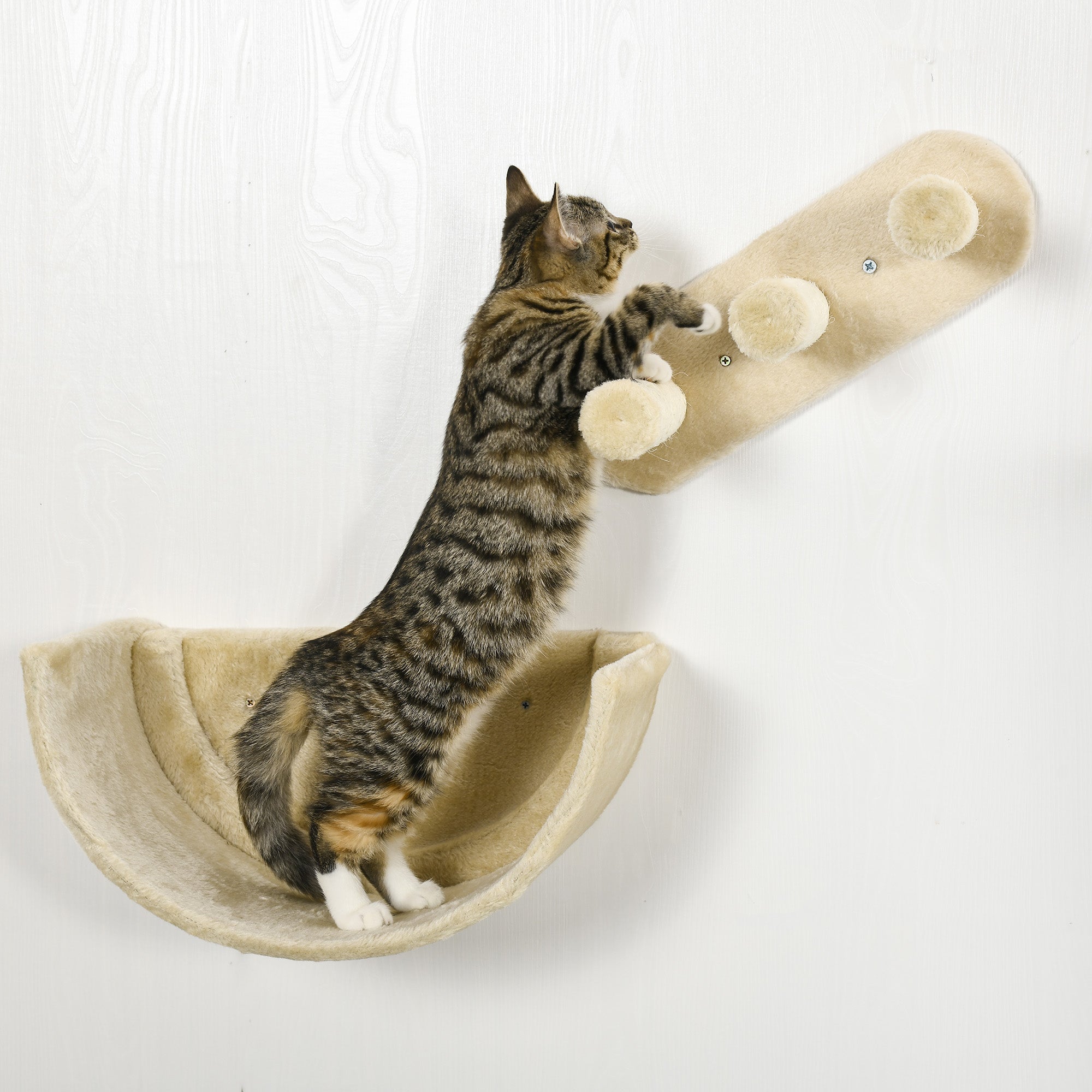 Prateleiras de Escalada para Gatos - 40x28x73 cm - Bege
