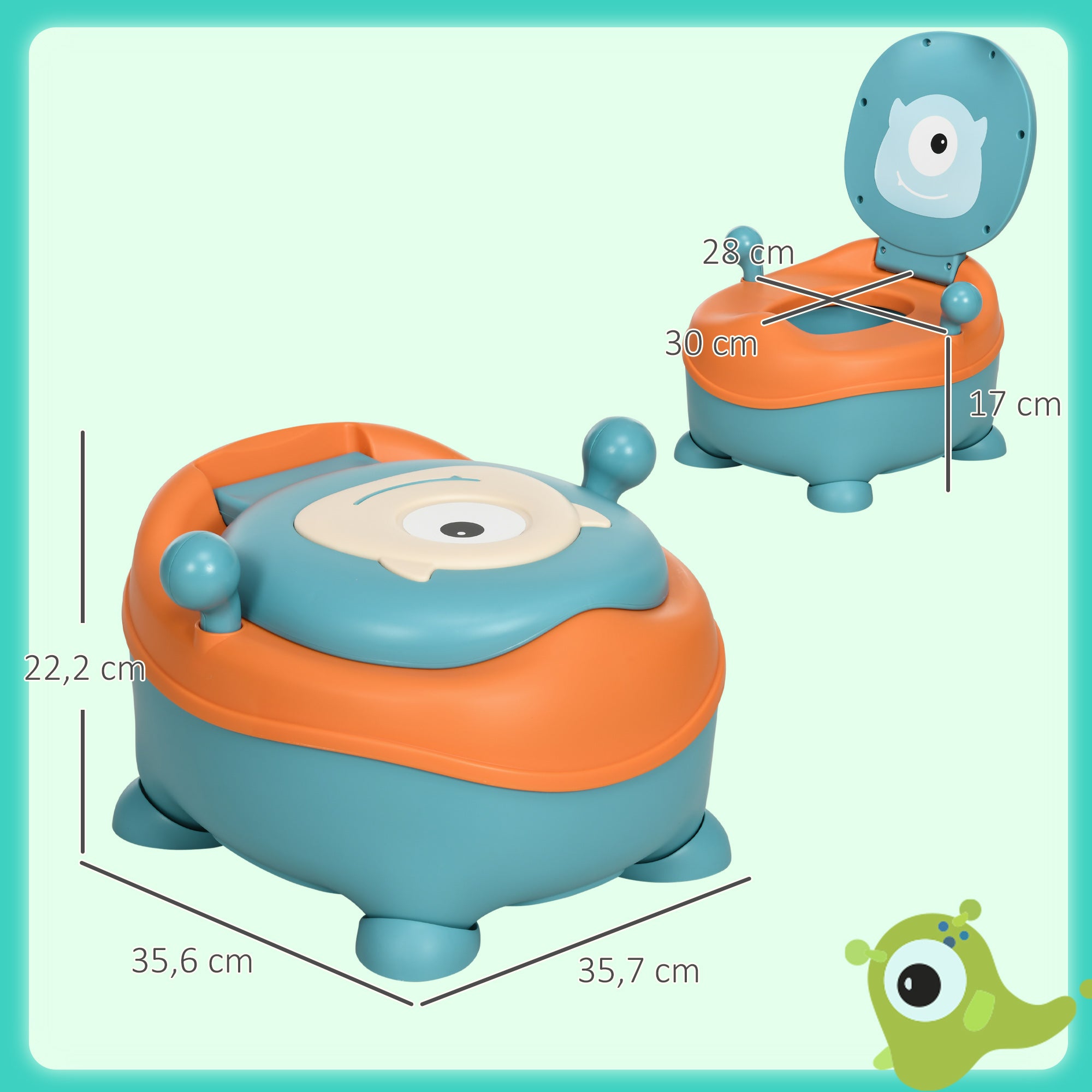 Bacio para Bebé de 6-36 Meses em Forma de Alienígena Azul 35,6x35,7x22,2 cm