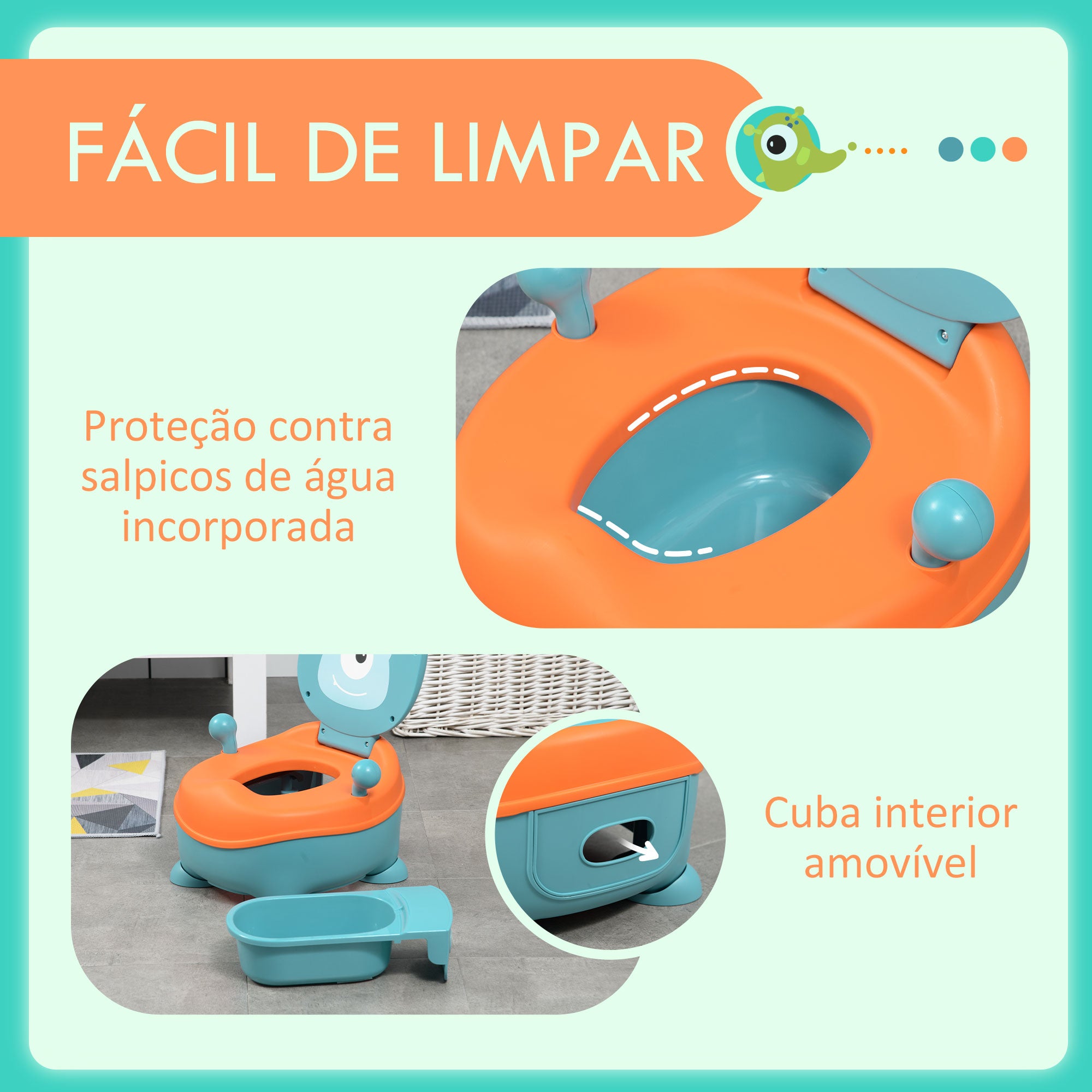 Bacio para Bebé de 6-36 Meses em Forma de Alienígena Azul 35,6x35,7x22,2 cm