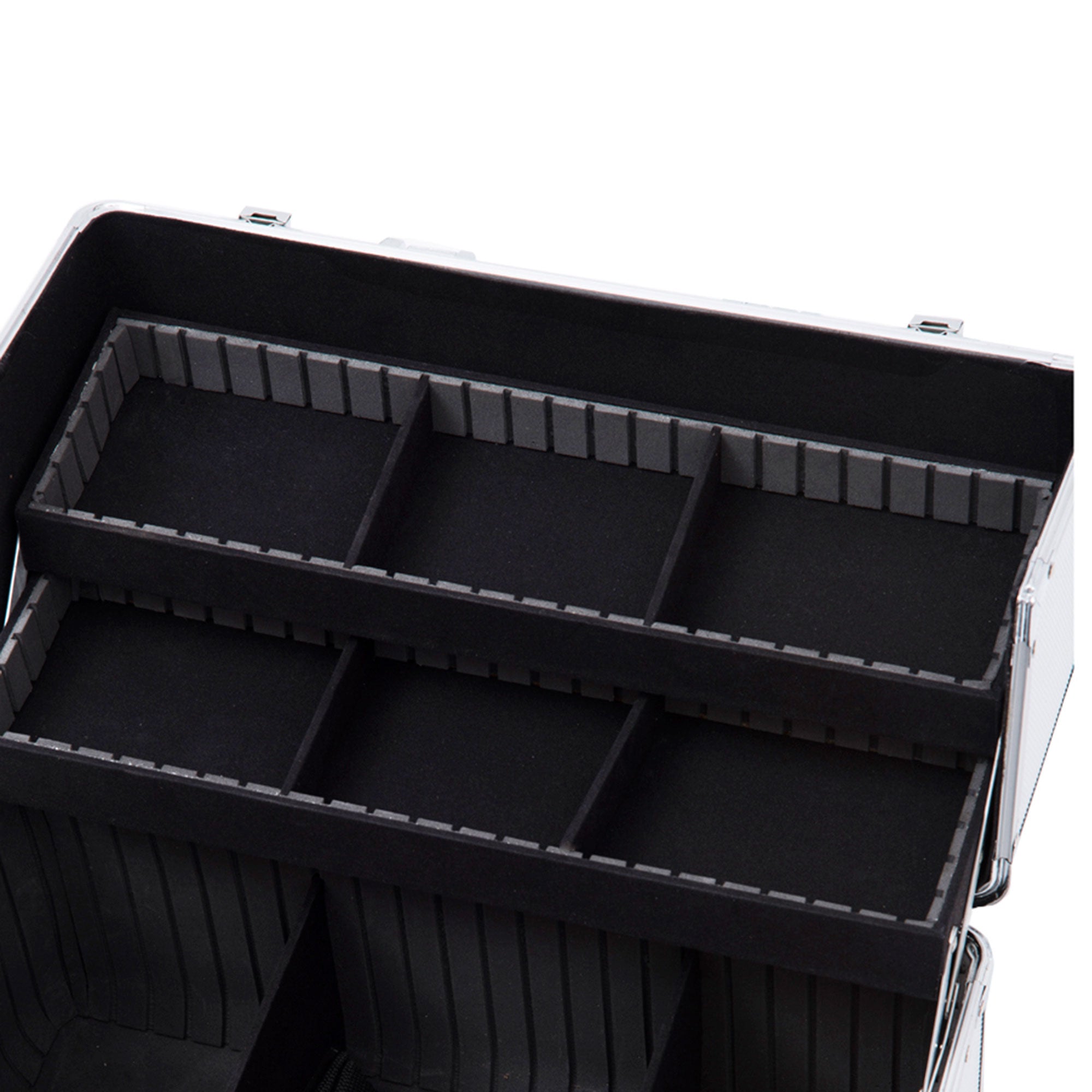 Mala de Maquilhagem de 3 Níveis Prata 36,5x24x29cm