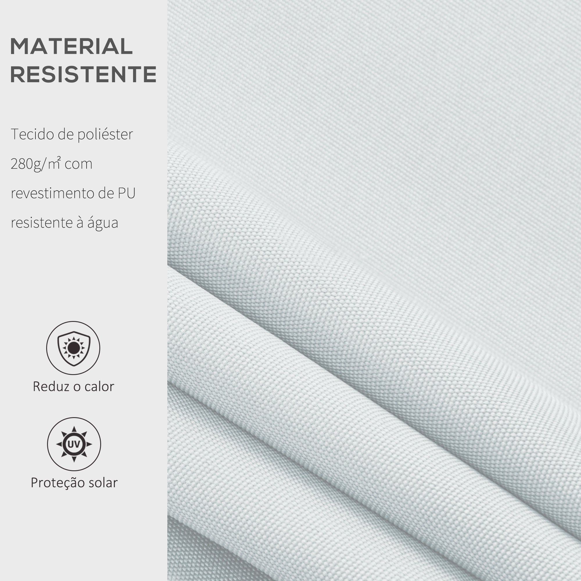 Toldo Manual Dobrável de Alumínio para Varanda 300x250 cm - Branco