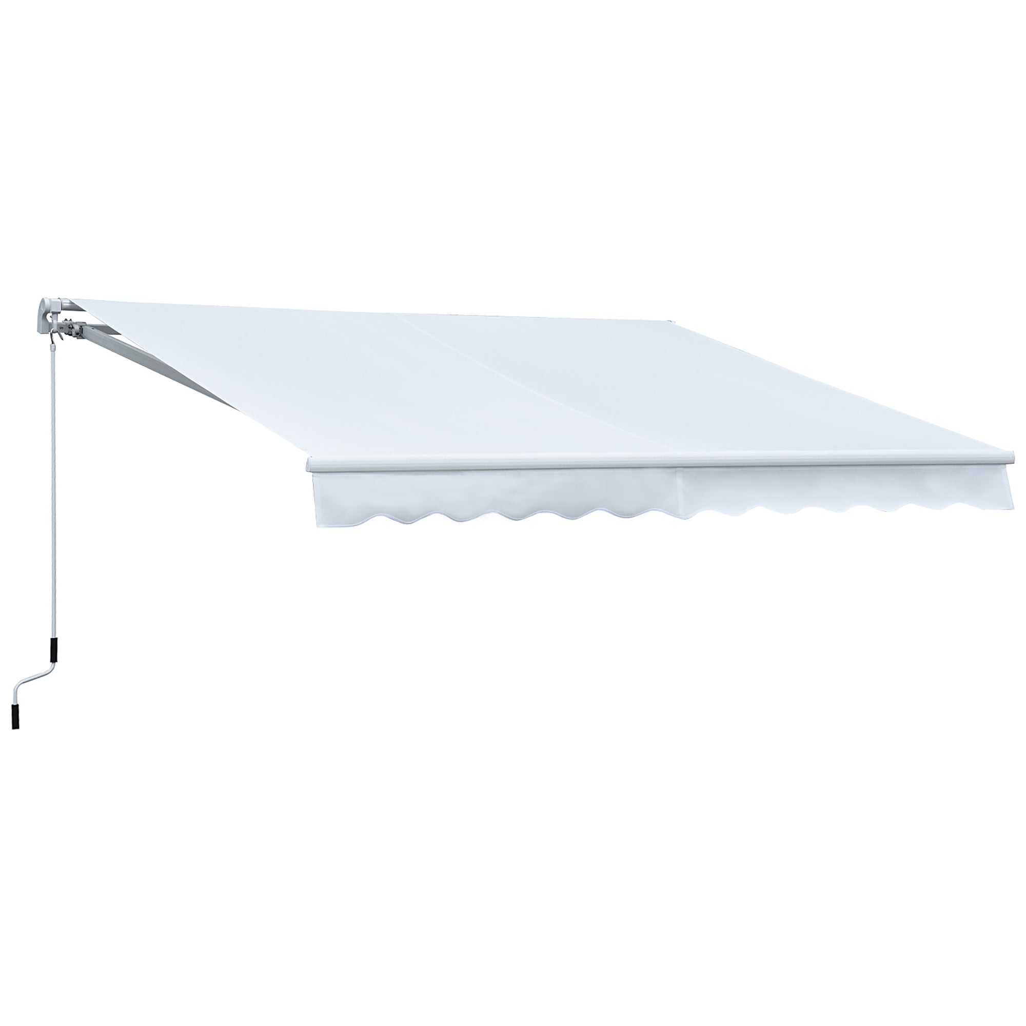 Toldo Manual Dobrável de Alumínio para Varanda 300x250 cm - Branco