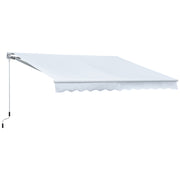 Toldo Manual Dobrável de Alumínio para Varanda 300x250 cm - Branco