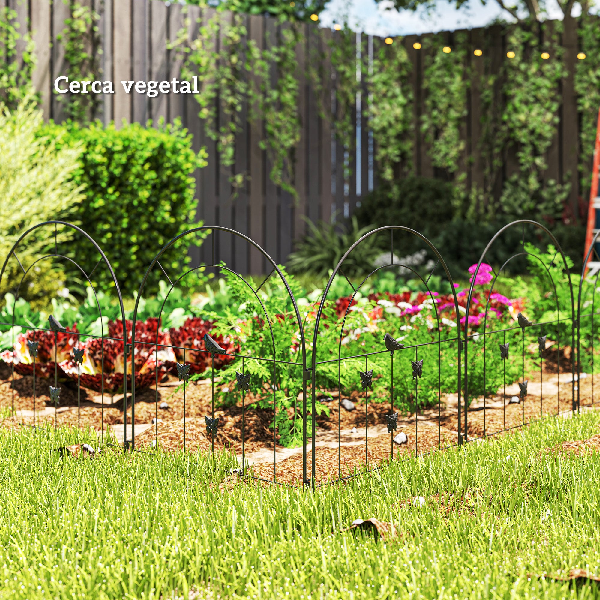 Vedação para Jardim 300x70 cm - Cor Preto