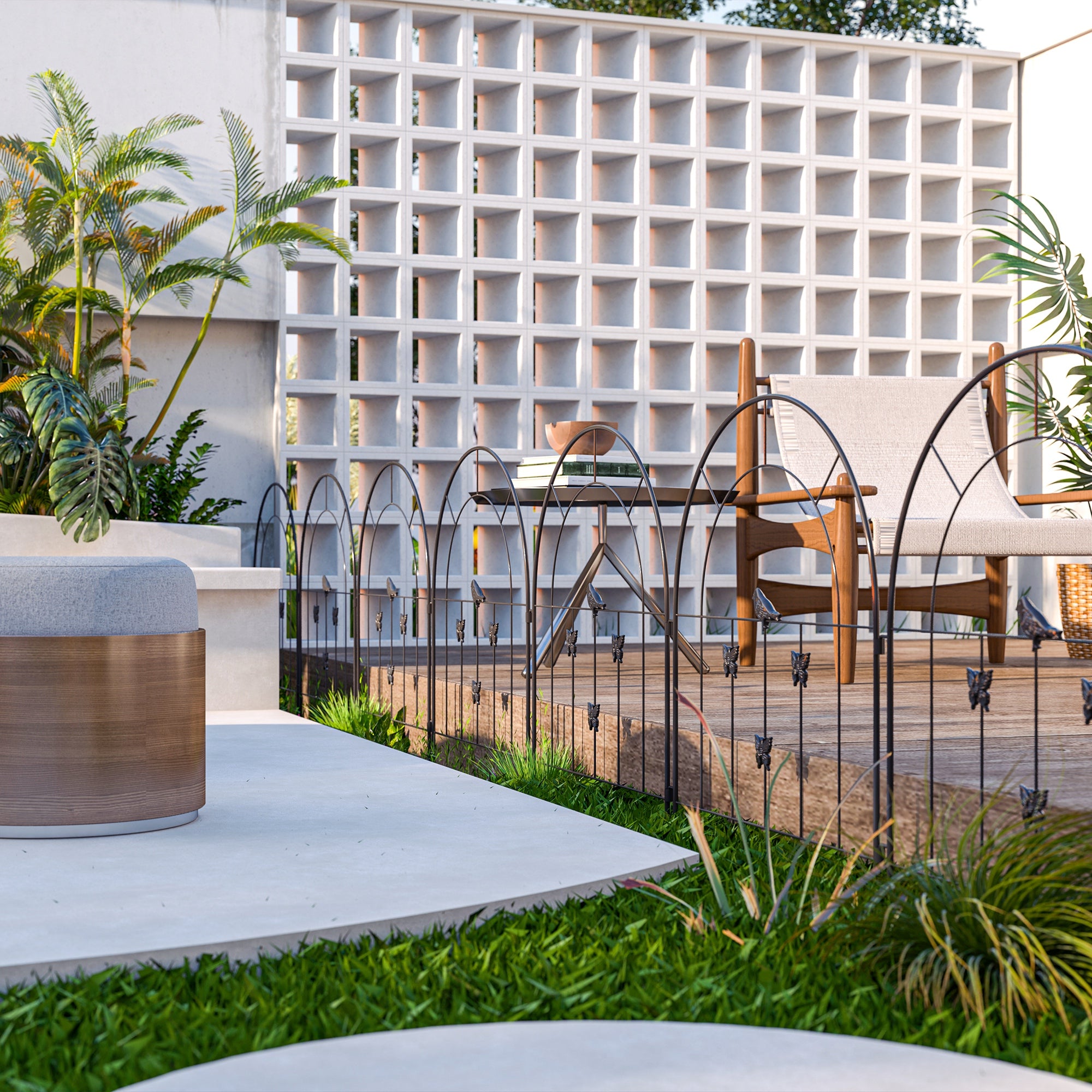 Vedação para Jardim 300x70 cm - Cor Preto