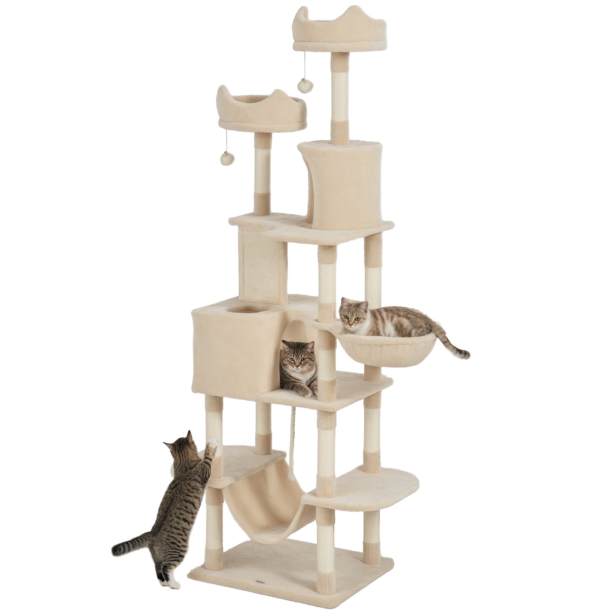 Arranhador para Gatos Grande Bege 60x50x206 cm
