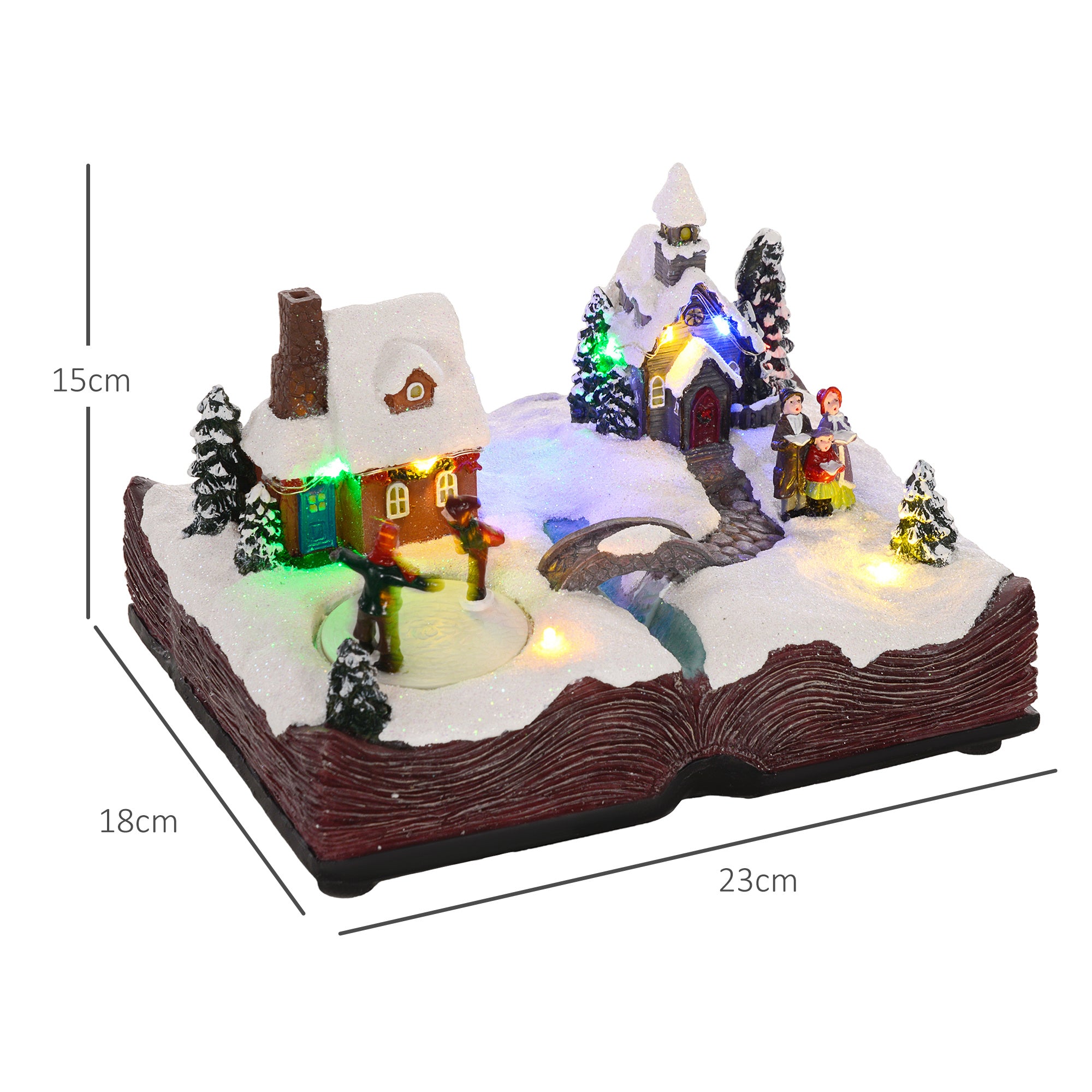 Aldeia de Natal com Luzes LED e Música 23x18x15 cm - Multicor