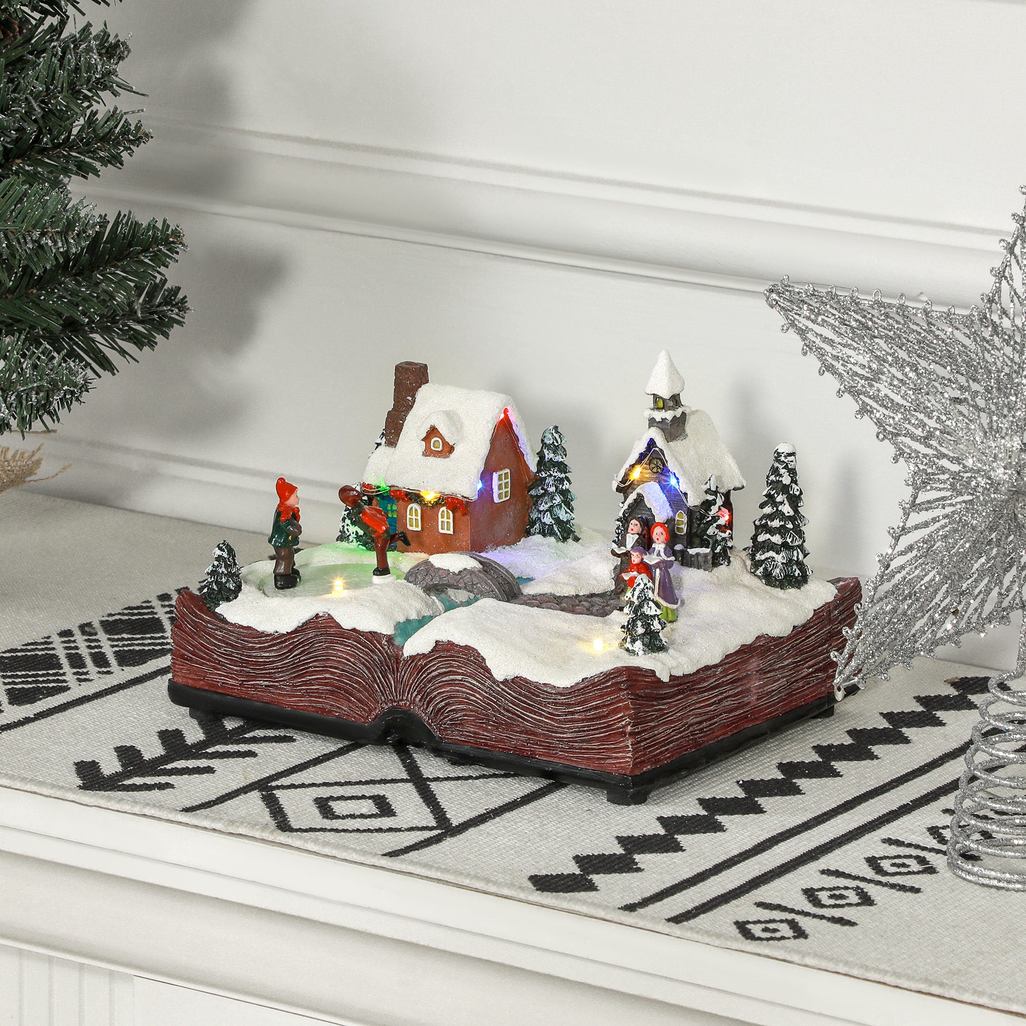 Aldeia de Natal com Luzes LED e Música 23x18x15 cm - Multicor