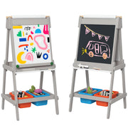 Cavalete de Pintura Infantil 3 em 1 Cinzento 51x50x108 cm
