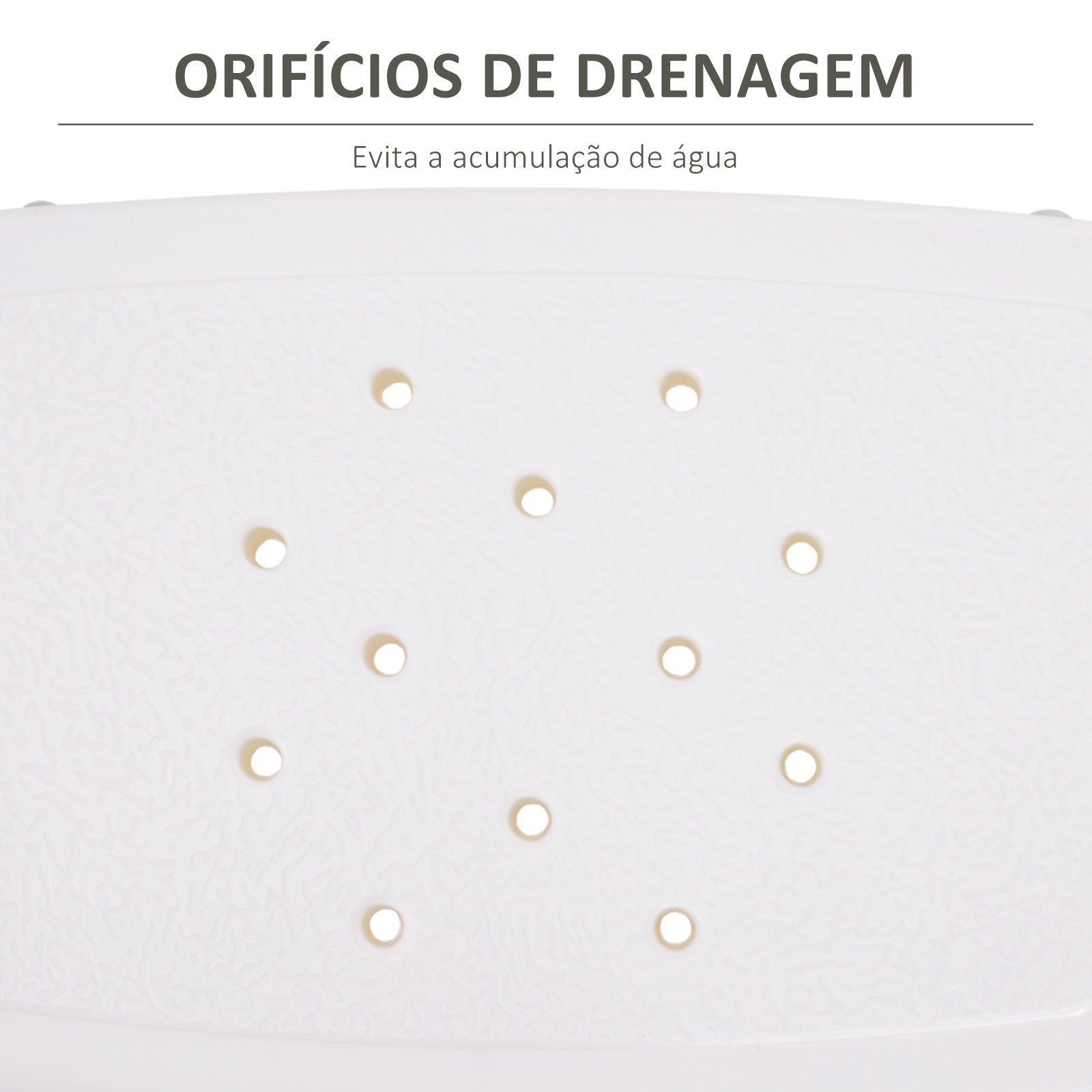 Banco de Duche com Altura Ajustável – 50x36x39,5-56,5 cm – Branco e Prata – Alumínio e Plástico