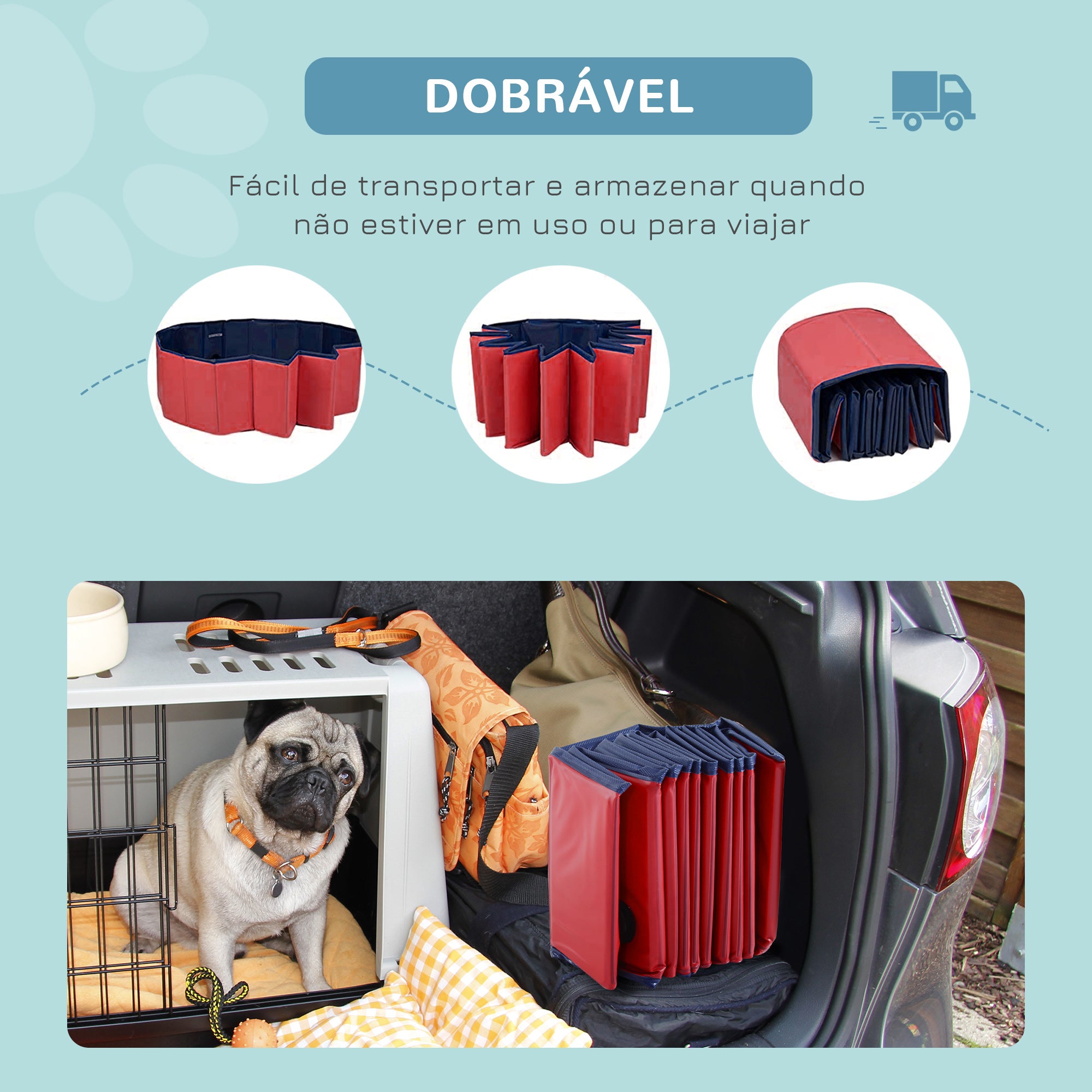 Piscina Dobrável PVC Antiderrapante Vermelha Ø160x30 cm