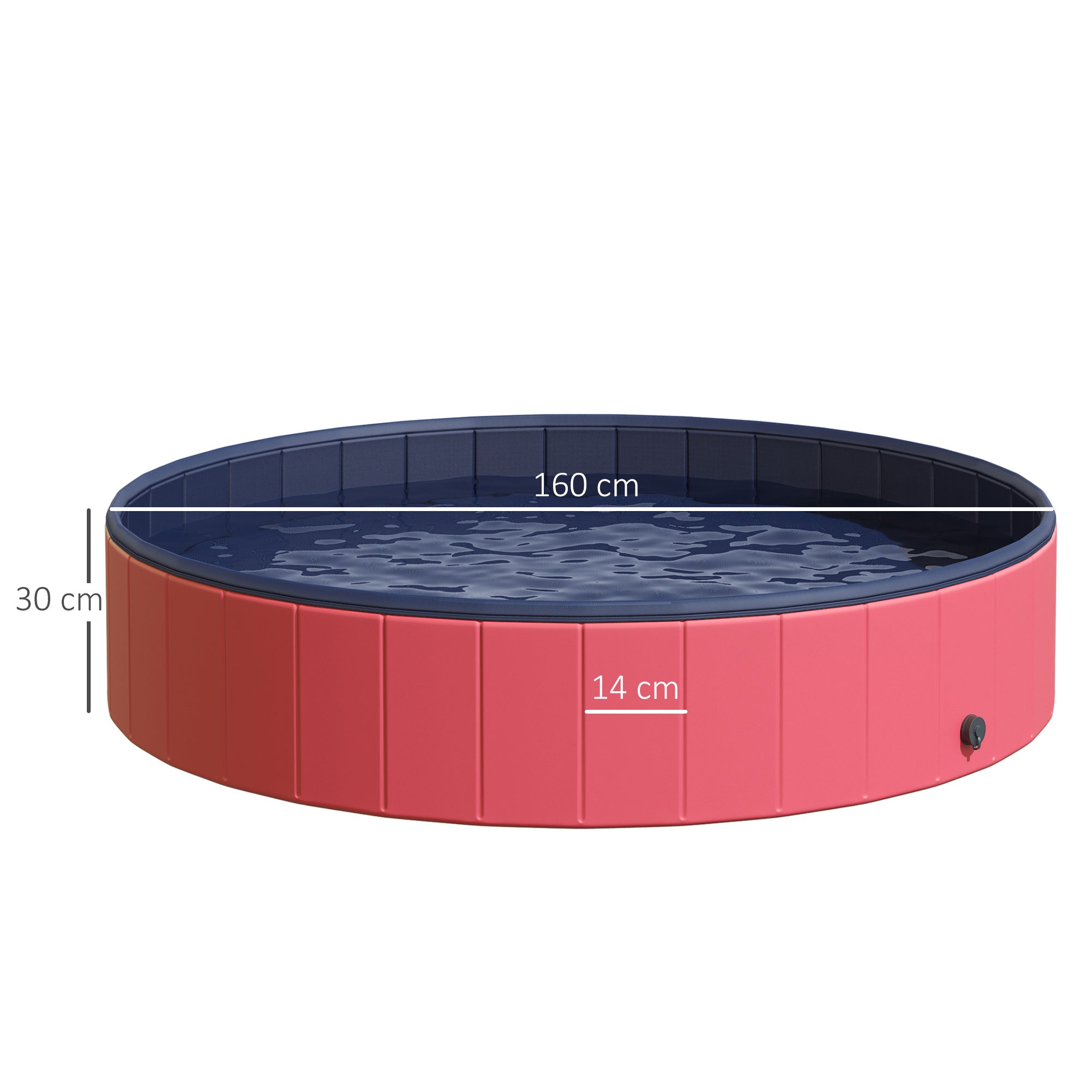 Piscina Dobrável PVC Antiderrapante Vermelha Ø160x30 cm
