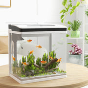 Aquário de Cristal – 38x26x39,5 cm – Branco – Vidro e ABS