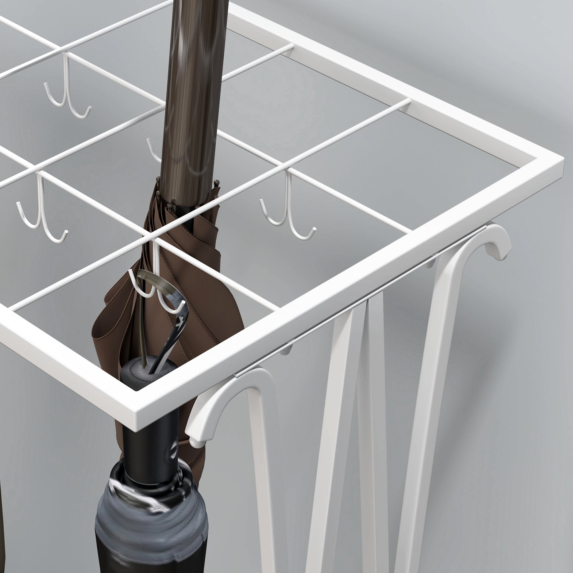 Suporte para Guarda-Chuva Moderno Branco 50x24x68 cm
