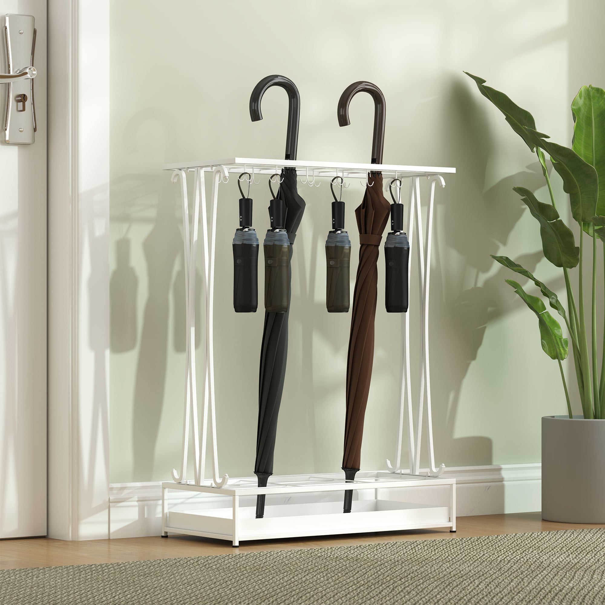 Suporte para Guarda-Chuva Moderno Branco 50x24x68 cm