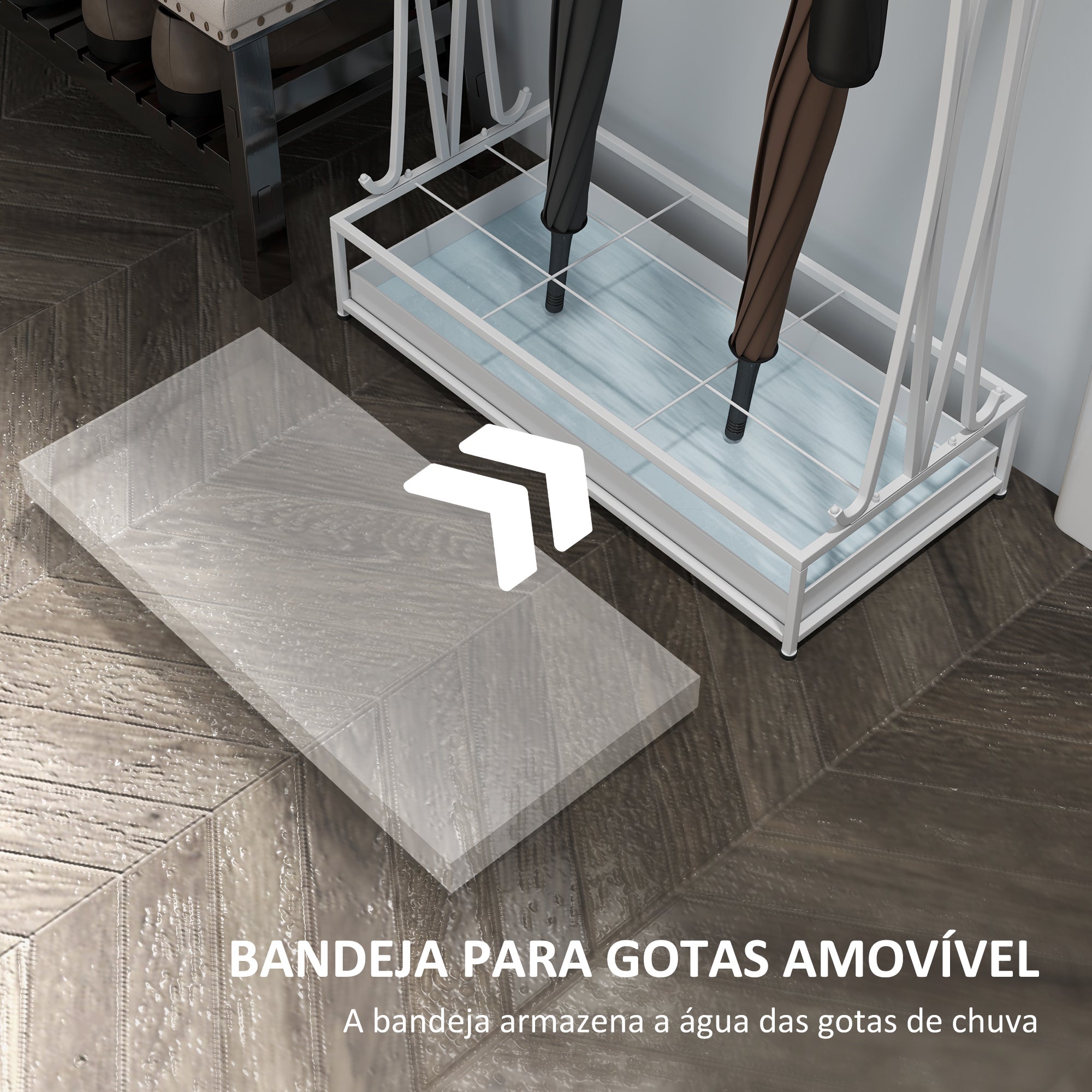 Suporte para Guarda-Chuva Moderno Branco 50x24x68 cm