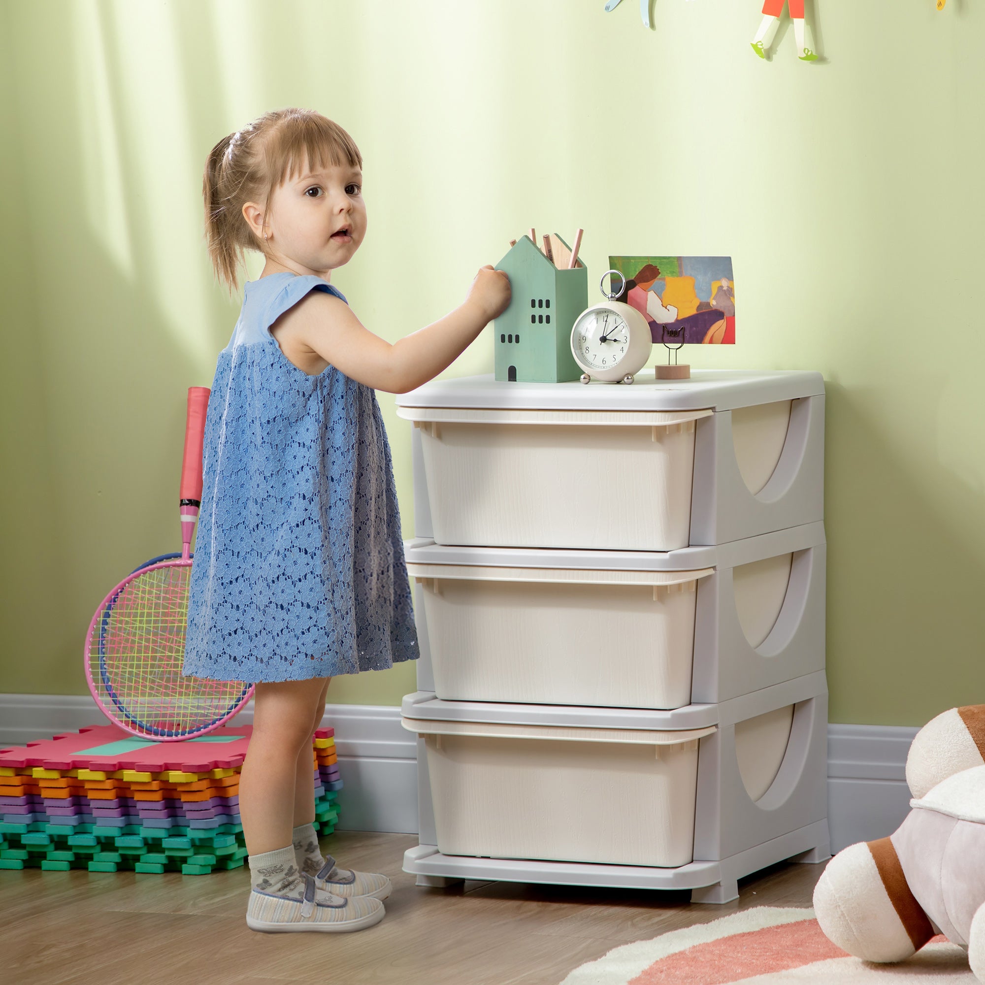 Organizador de Brinquedos para Crianças 37x37x56,5cm - Cor Rosa