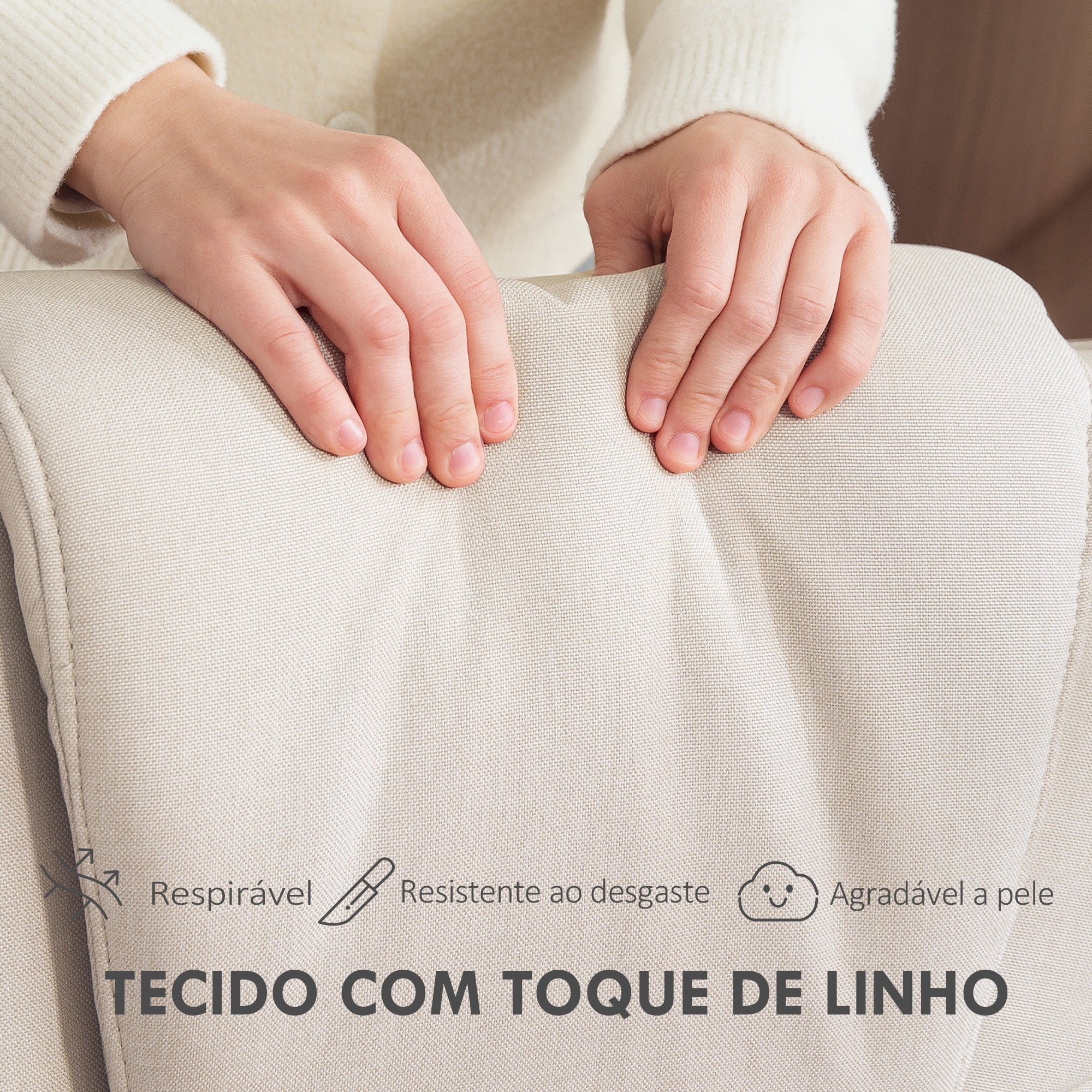 Poltrona Relax Reclinável Bege 67x87x96 cm