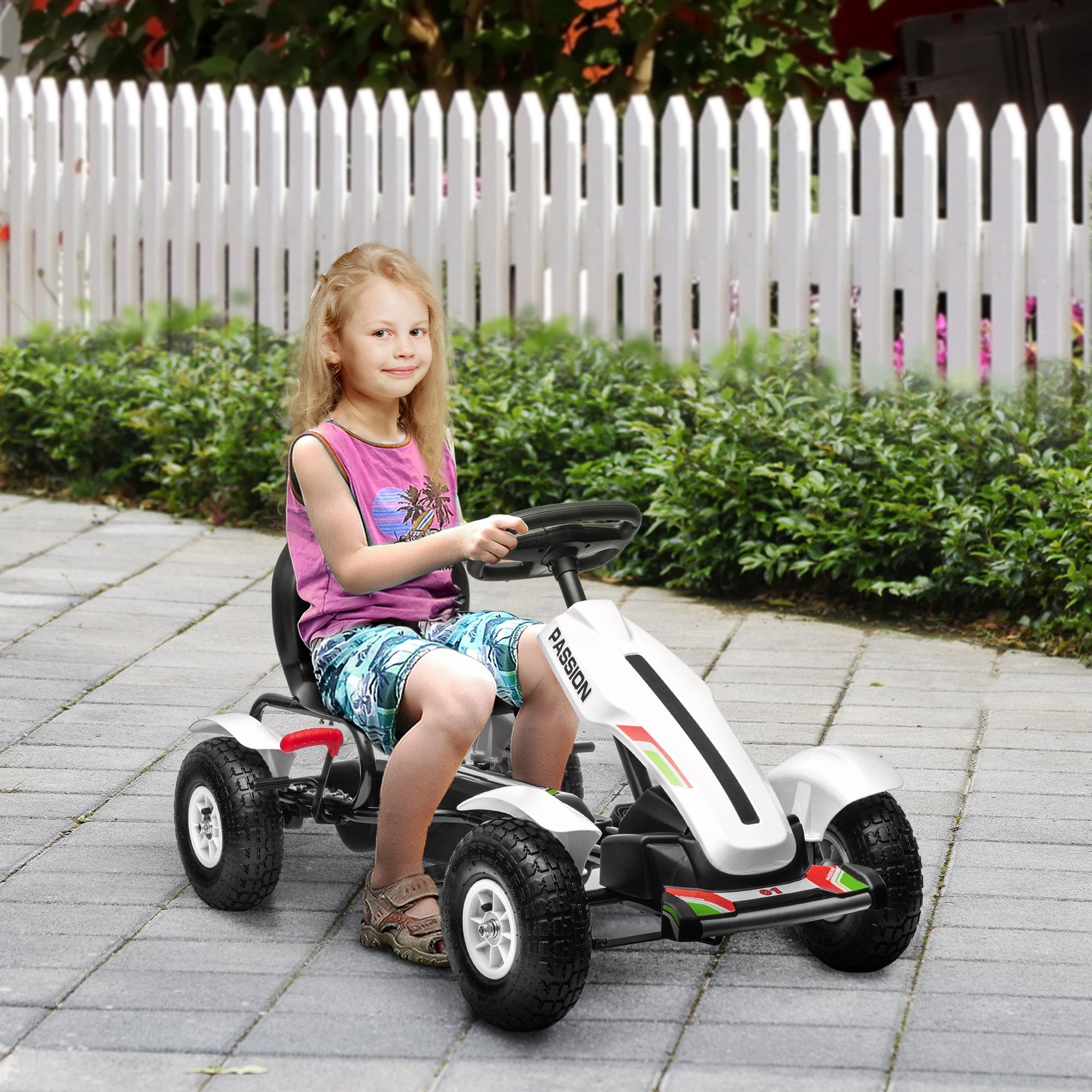 Kart a Pedais Infantil Branco 121x58x61 cm