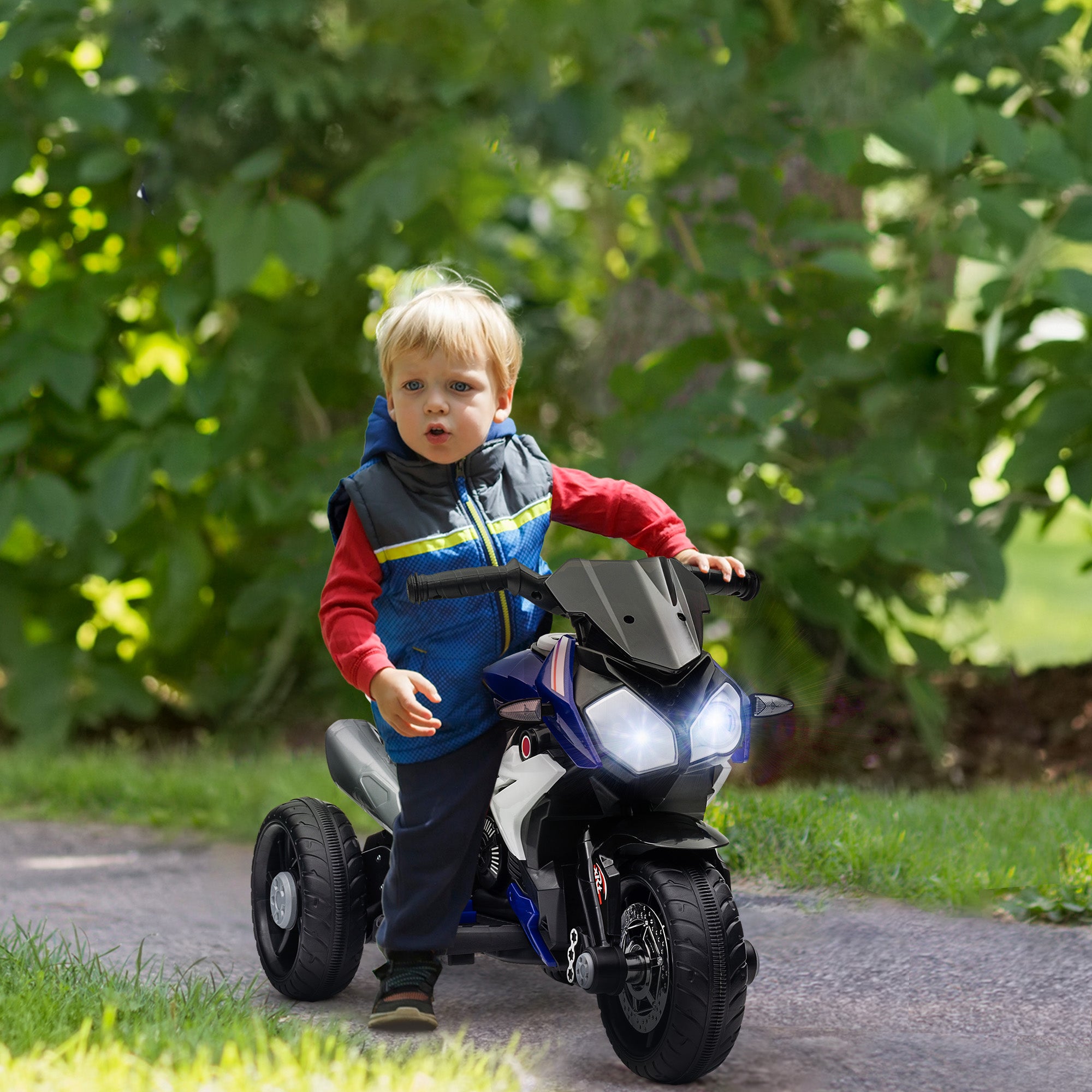 Triciclo Infantil Elétrico com 3 Rodas 86x42x52 cm - Azul