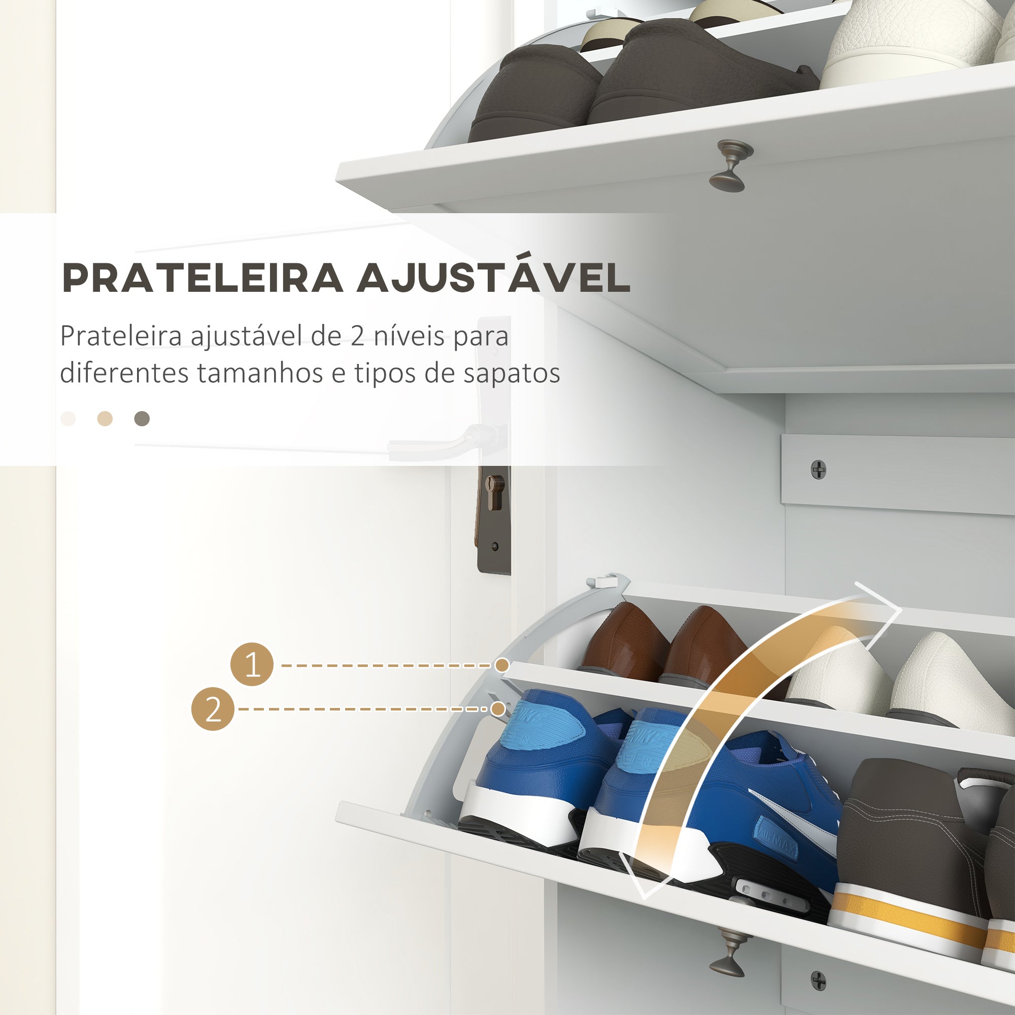Móvel Sapateira Branco 60x23.5x115 cm - Organize seus Sapatos com Estilo e Funcionalidade