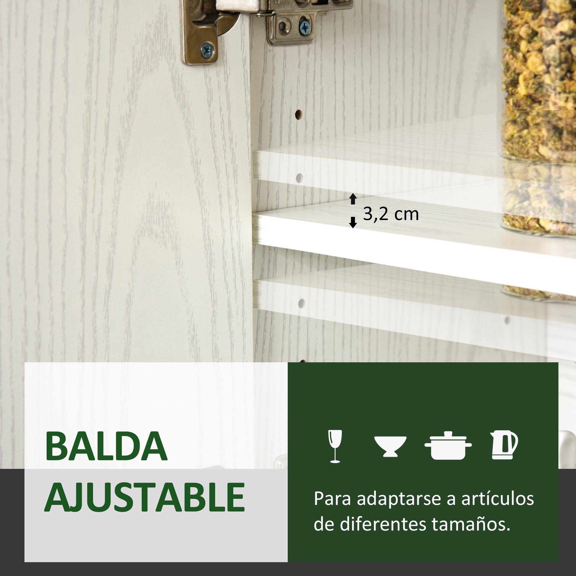 Armário Auxiliar de Cozinha 71x41x178 cm - Branco