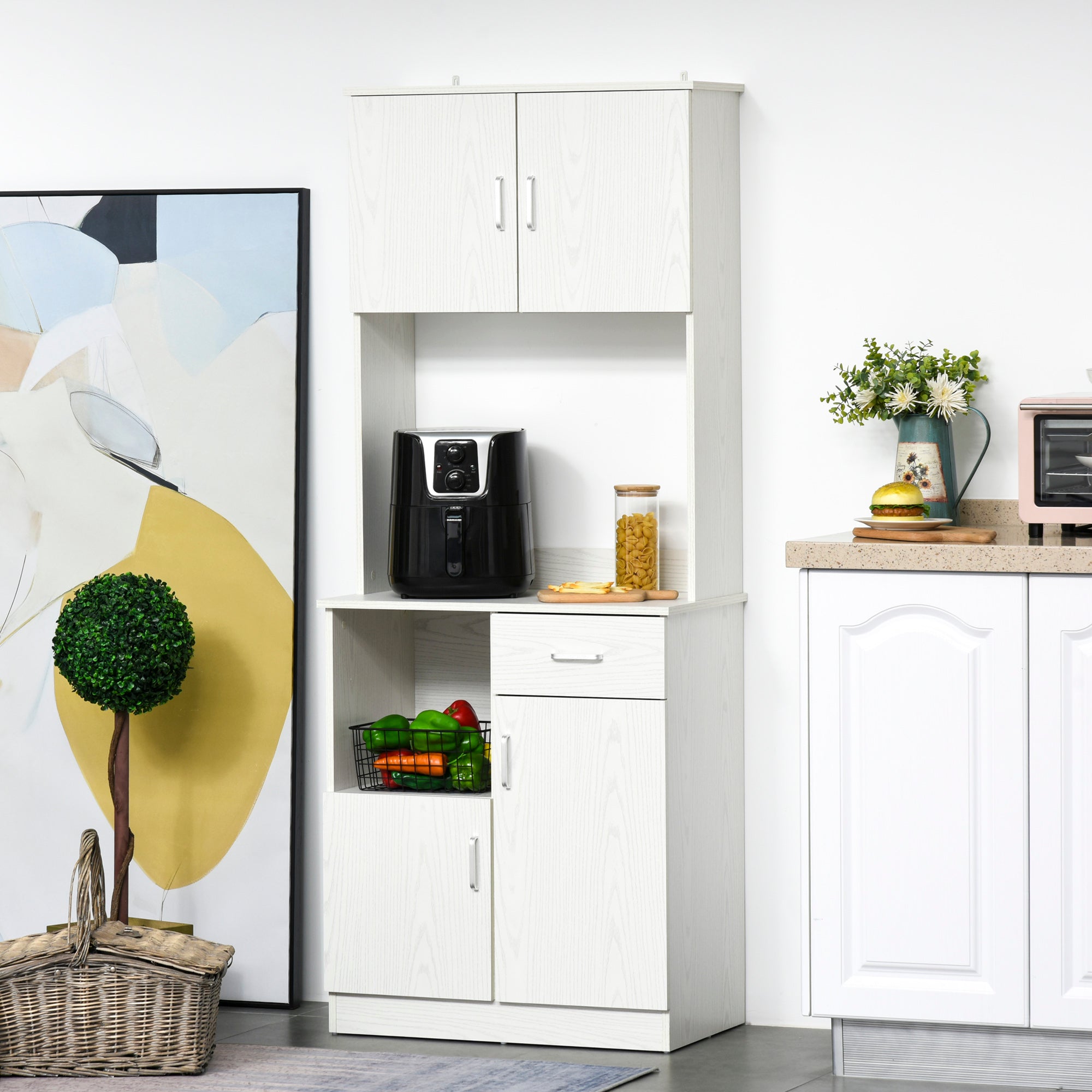 Armário Auxiliar de Cozinha 71x41x178 cm - Branco