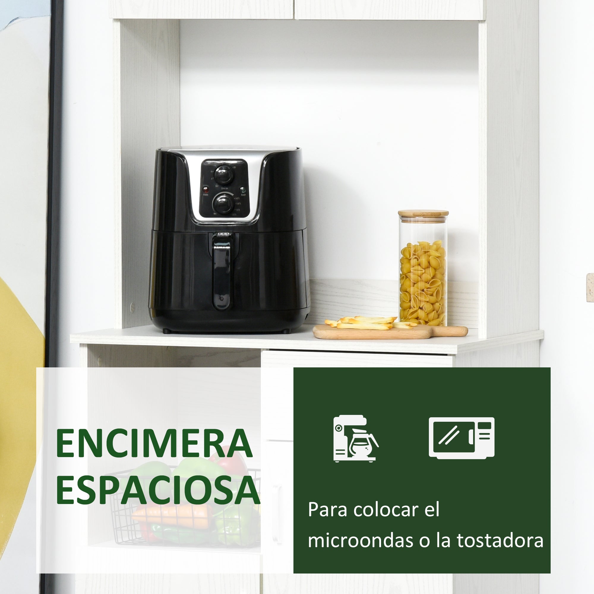 Armário Auxiliar de Cozinha 71x41x178 cm - Branco