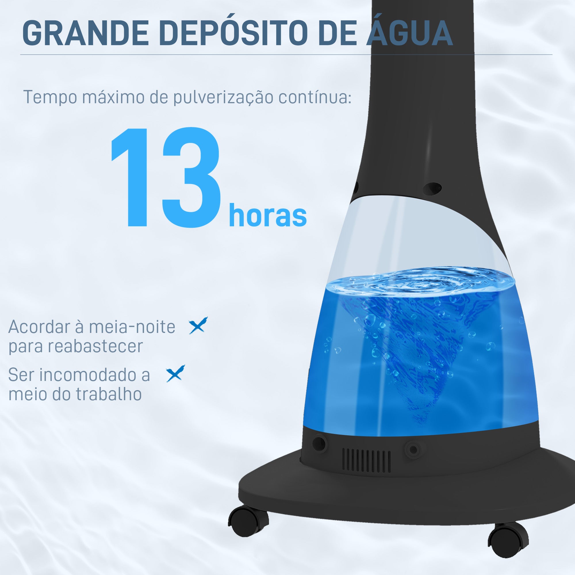 Ventoinha de Pé com Nebulizador 44,5x38,5x120 cm - Cor Preto