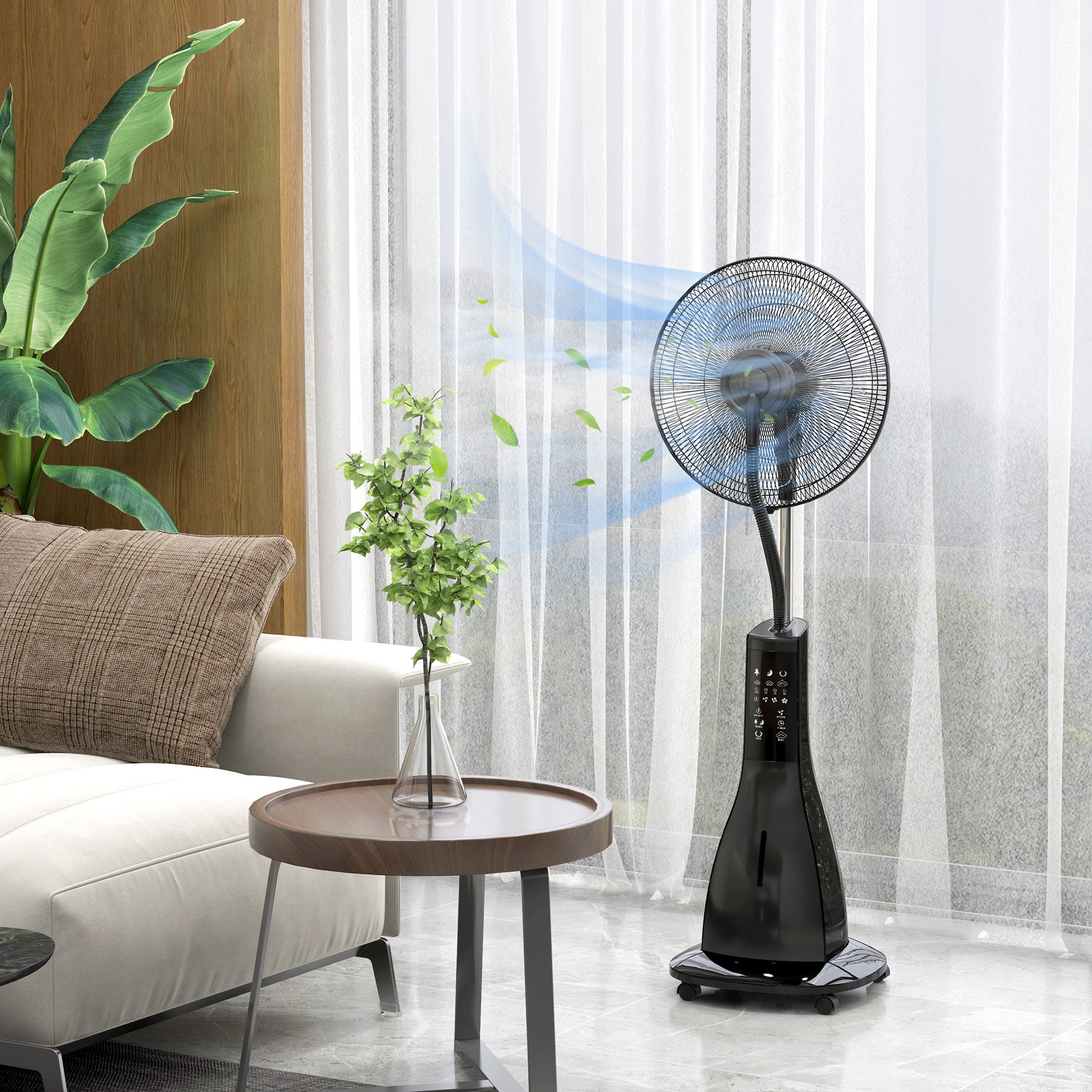 Ventoinha de Pé com Nebulizador 44,5x38,5x120 cm - Cor Preto