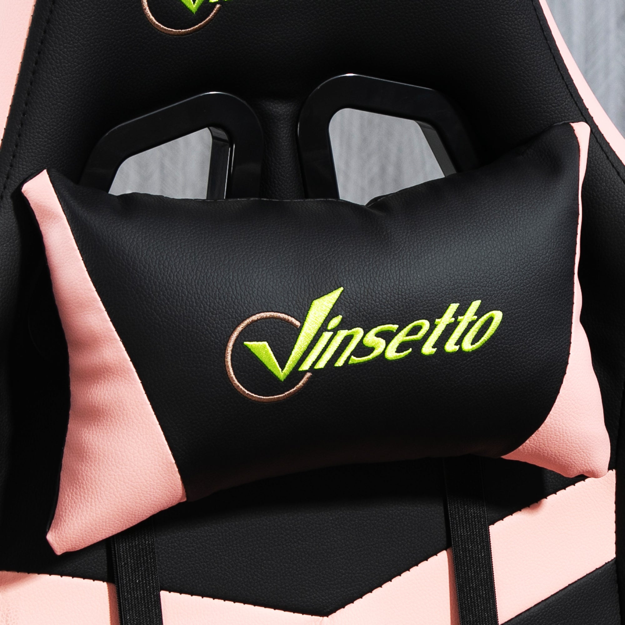 Cadeira Ergonómica Gaming Acolchoada Rosa e Preto 61x70x121-129 cm