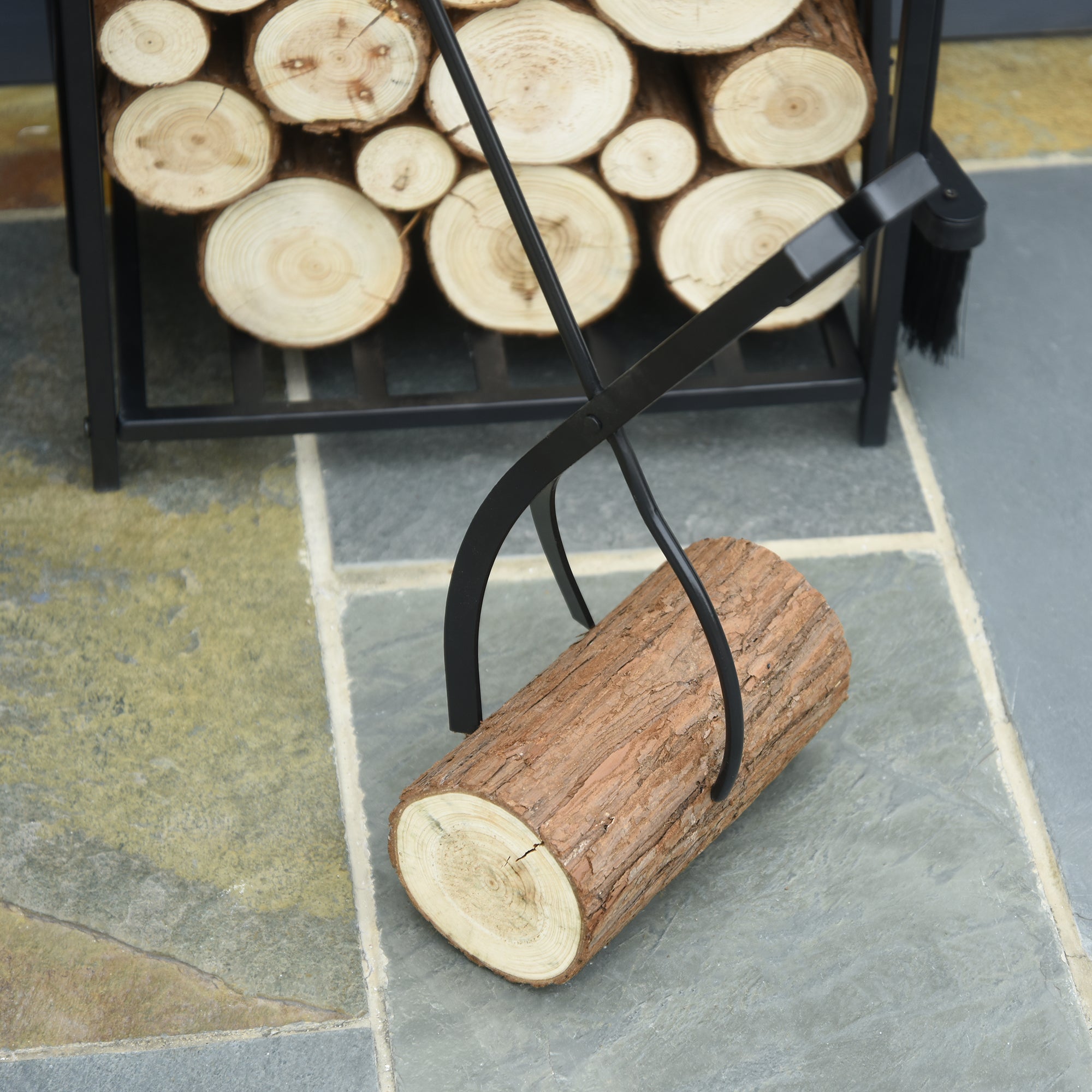 Suporte para Lenha 46x30x76 cm - Cor Preto